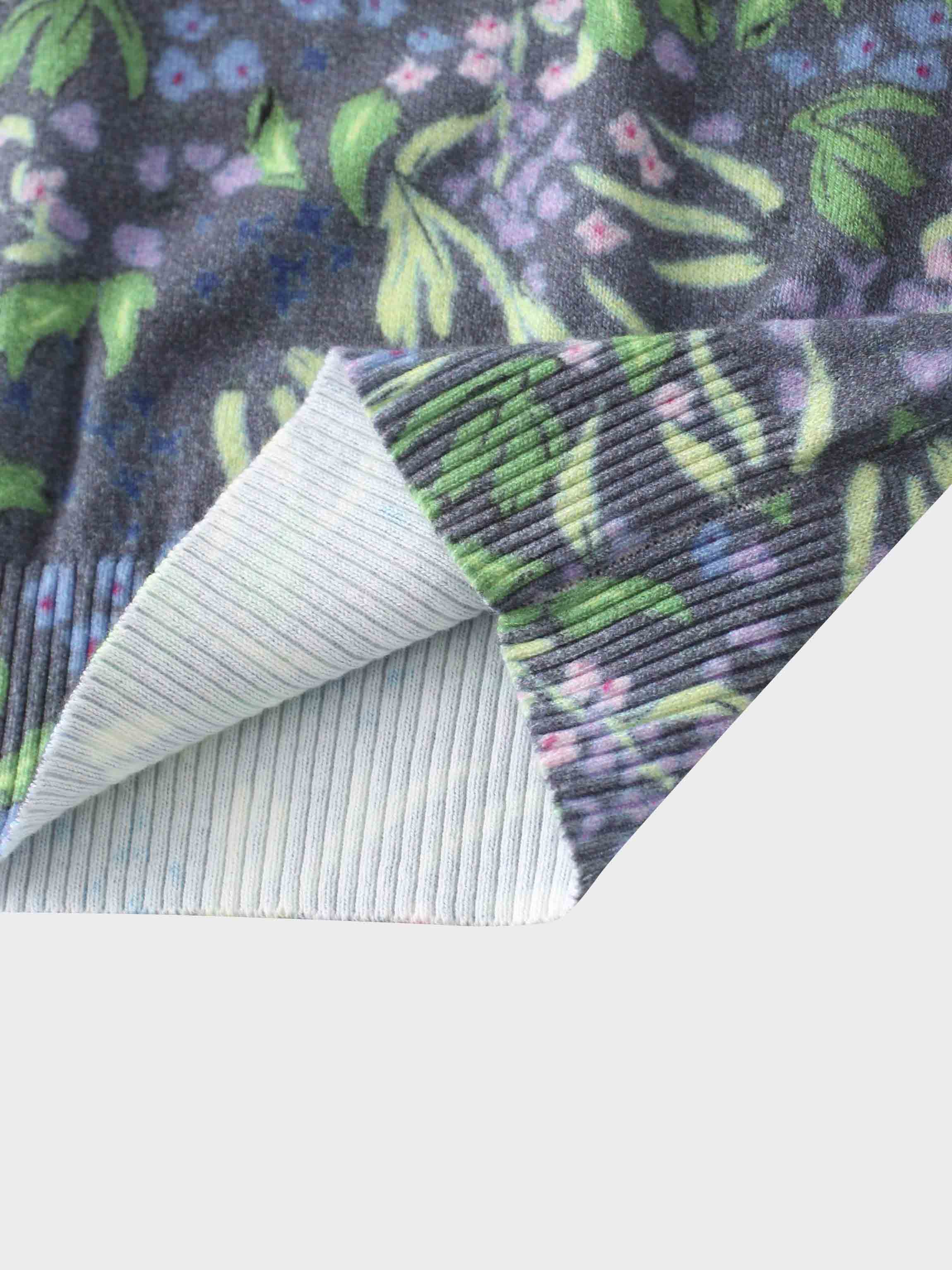 Floral Design Sweater-Lavender Blossom