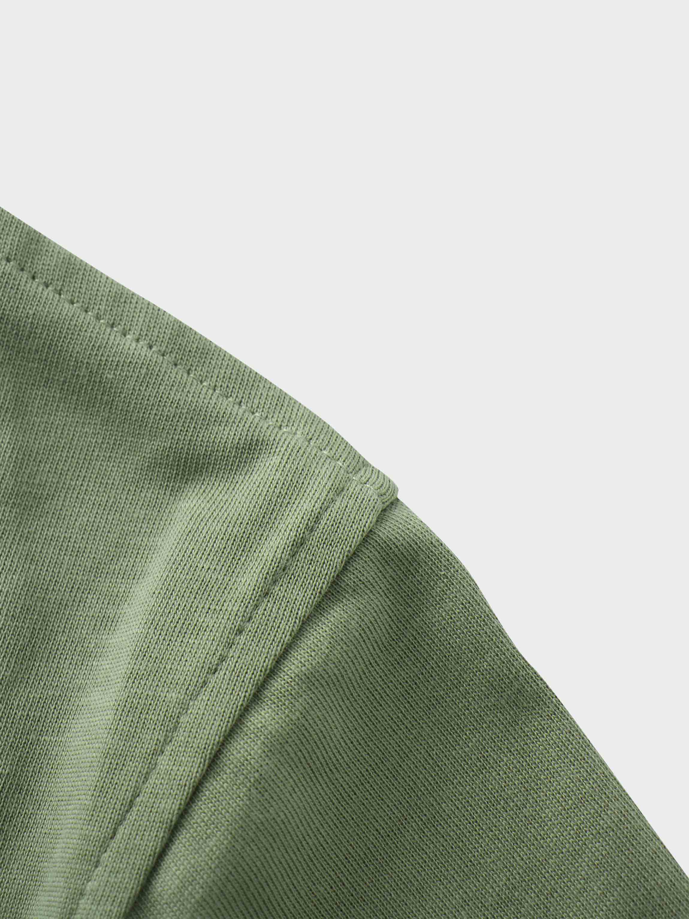 Oversized Boxy 3Q Sleeve Tee-Sage