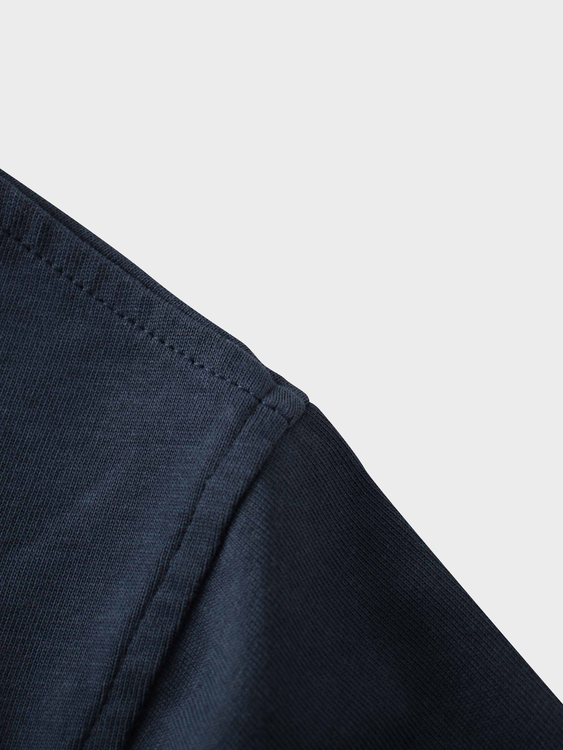 Oversized Boxy 3Q Sleeve Tee-Navy