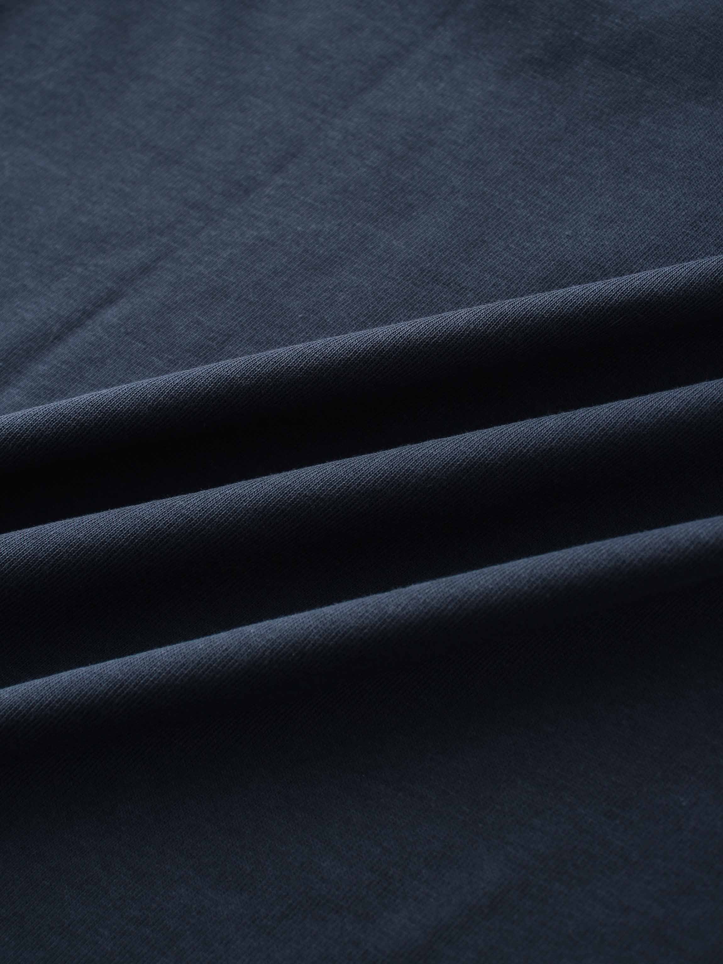 Oversized Boxy 3Q Sleeve Tee-Navy