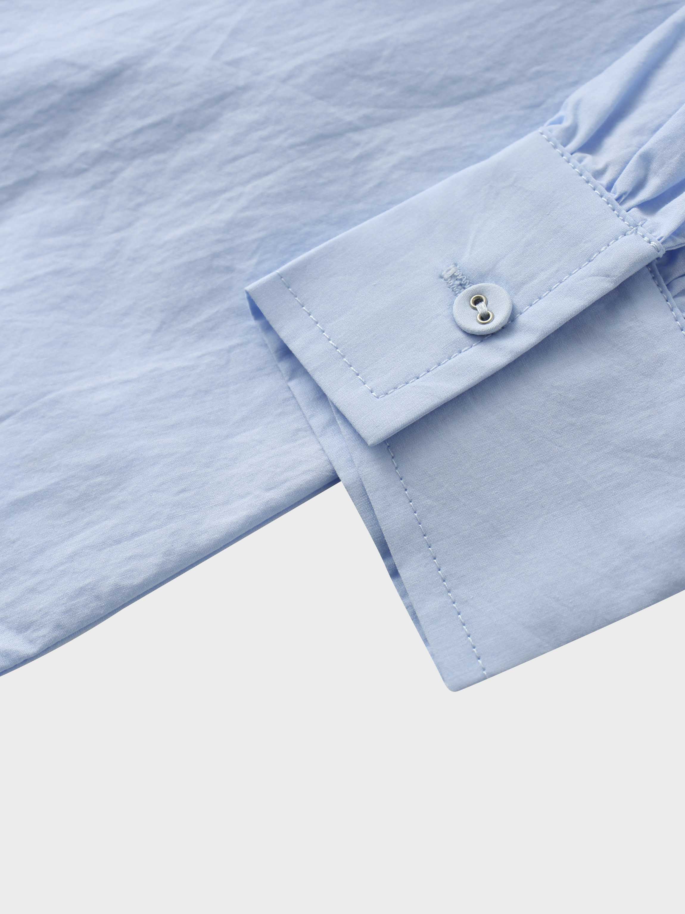 Asymmetrical Ruffle Blouse-Light Blue