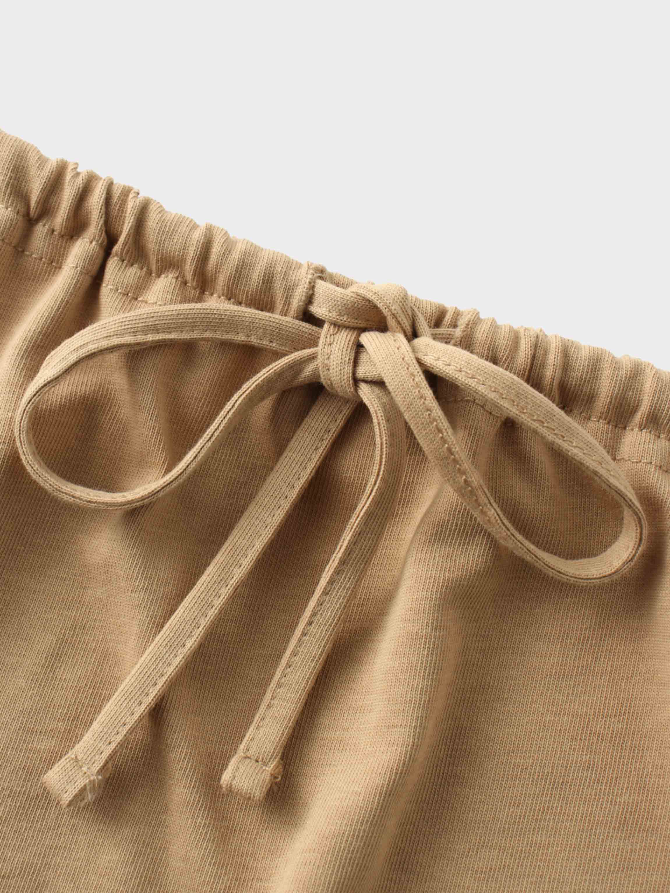 Straight Maxi Drawstring T-Shirt Skirt-Tan