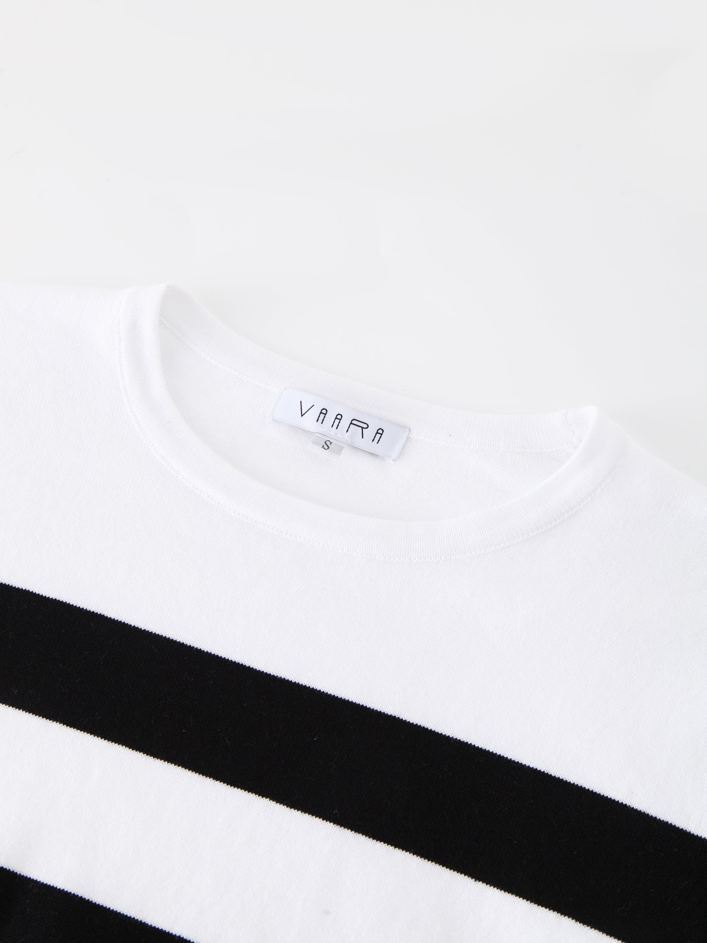 Striped Cotton Sweater-Black