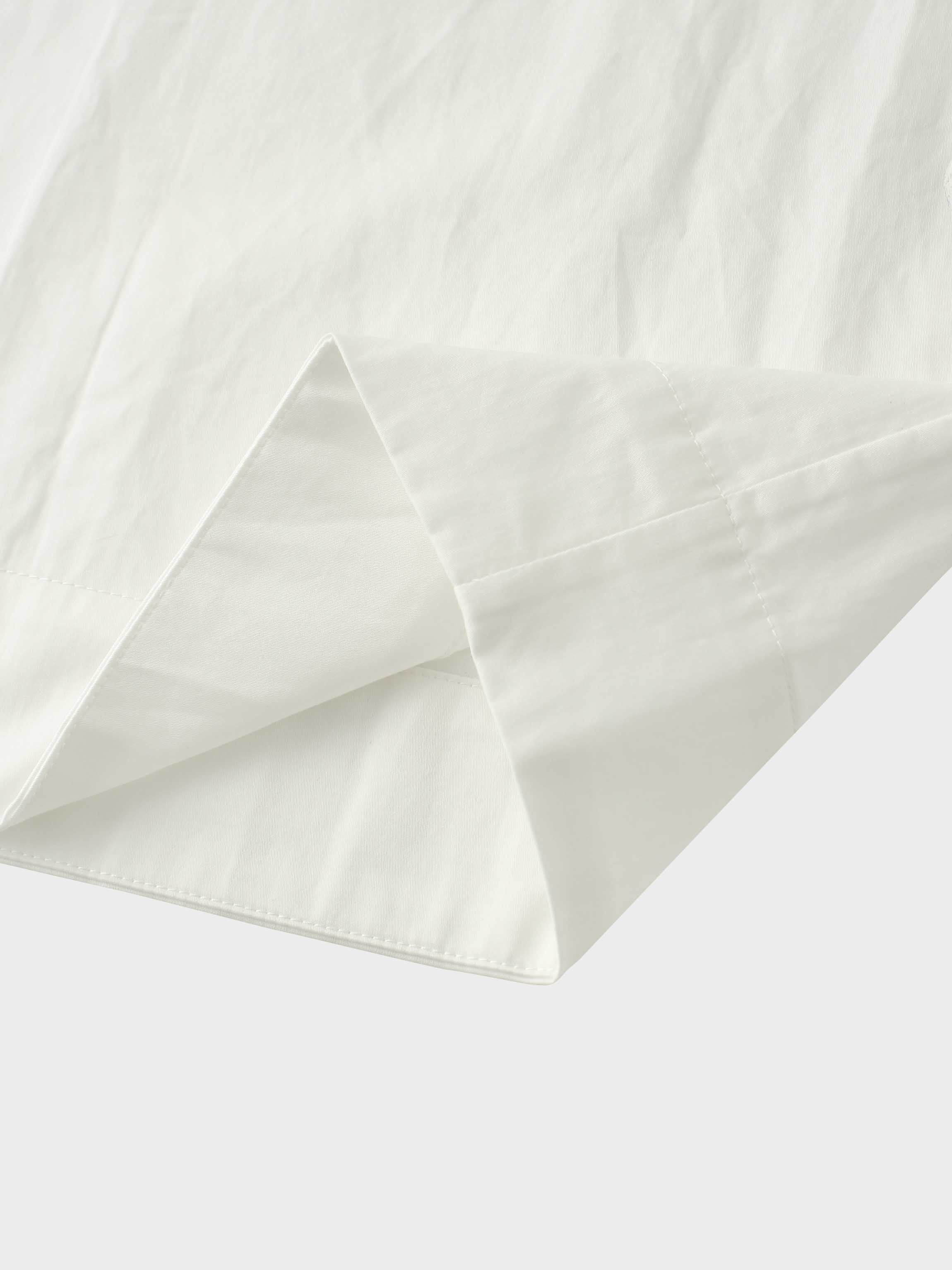 Pleat Front Button Down Dress-White