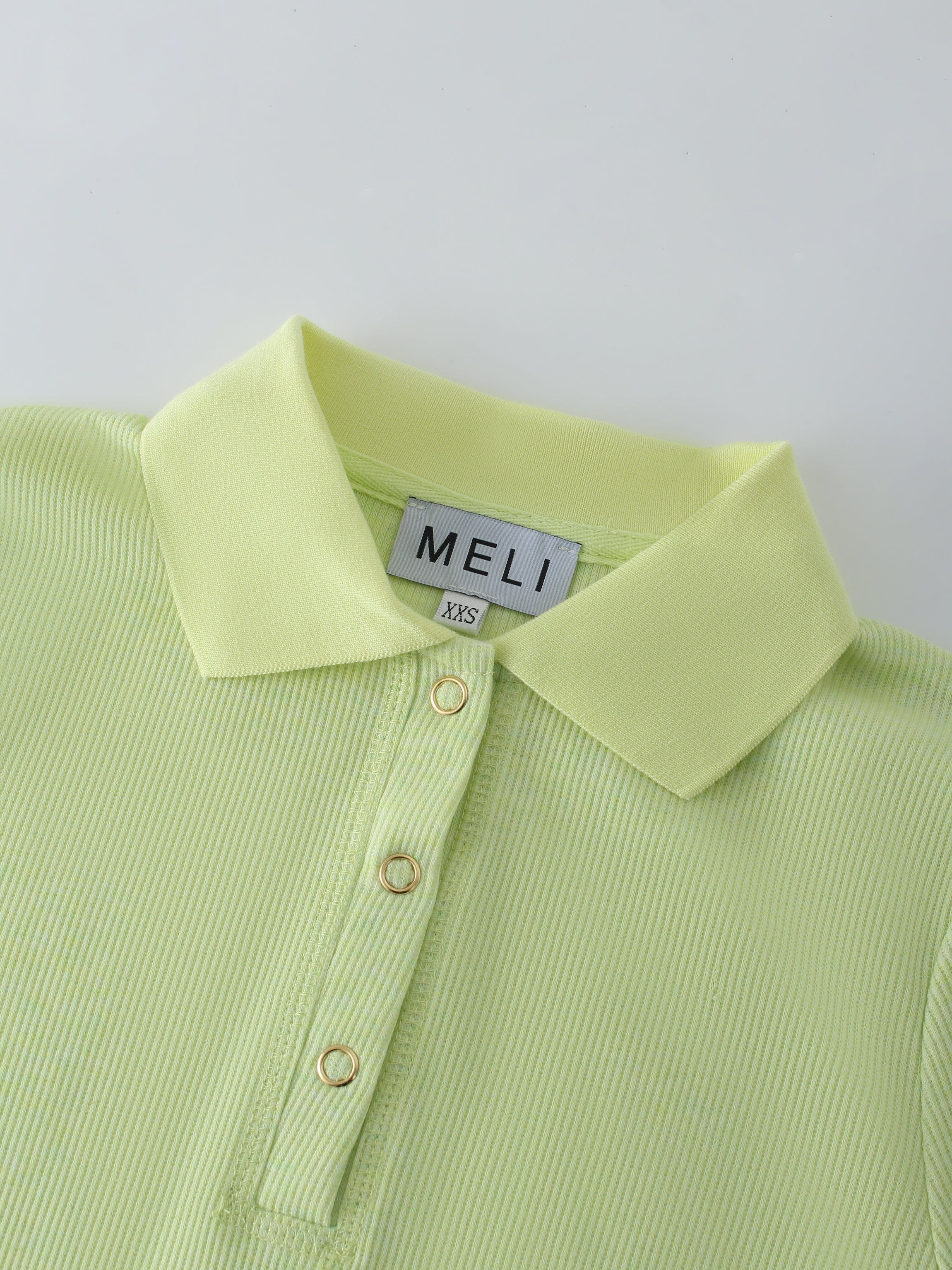 Ribbed Collar T-Shirt-Yellow