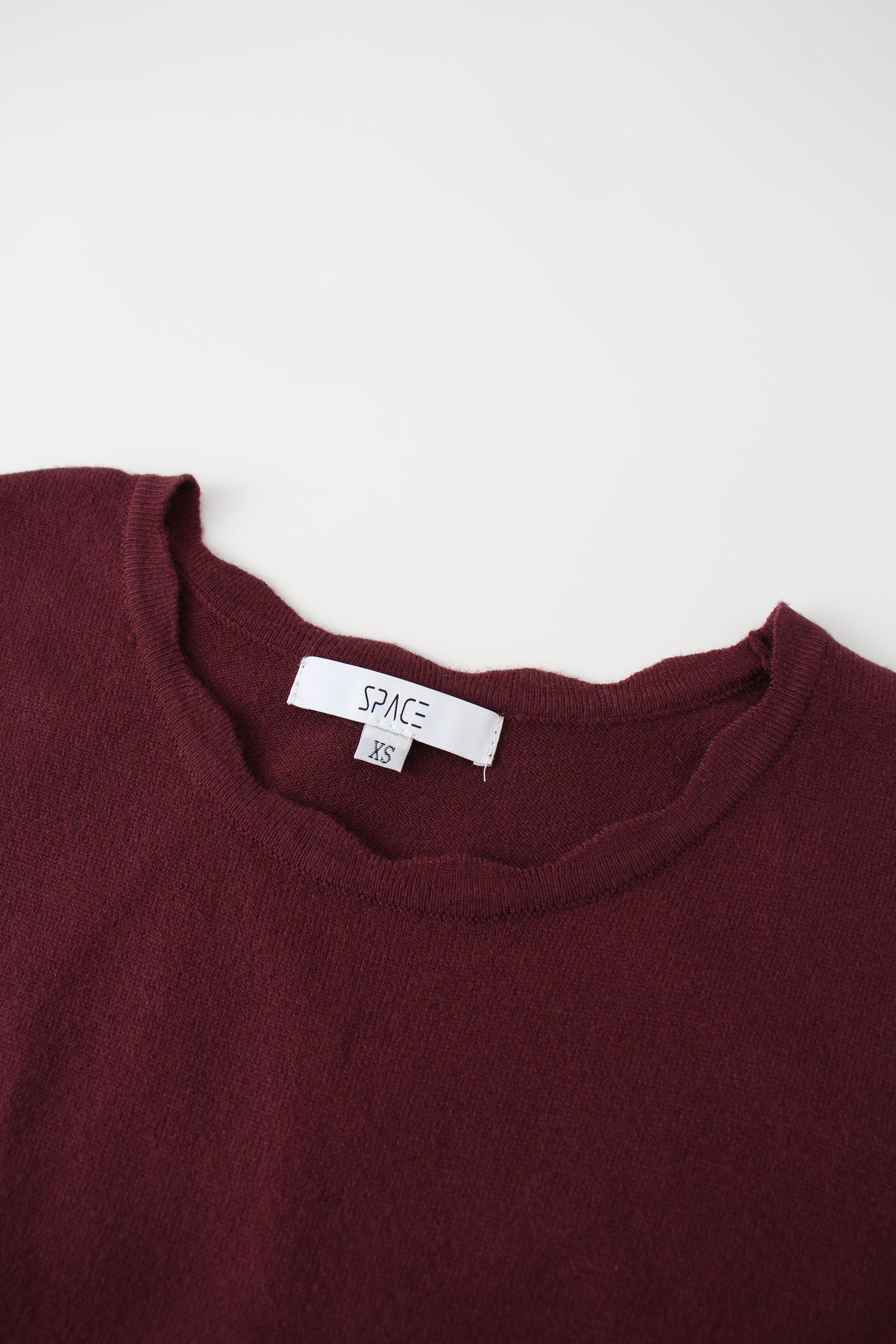 Knit Crop Sweater Dress Set-Burgundy/Pink