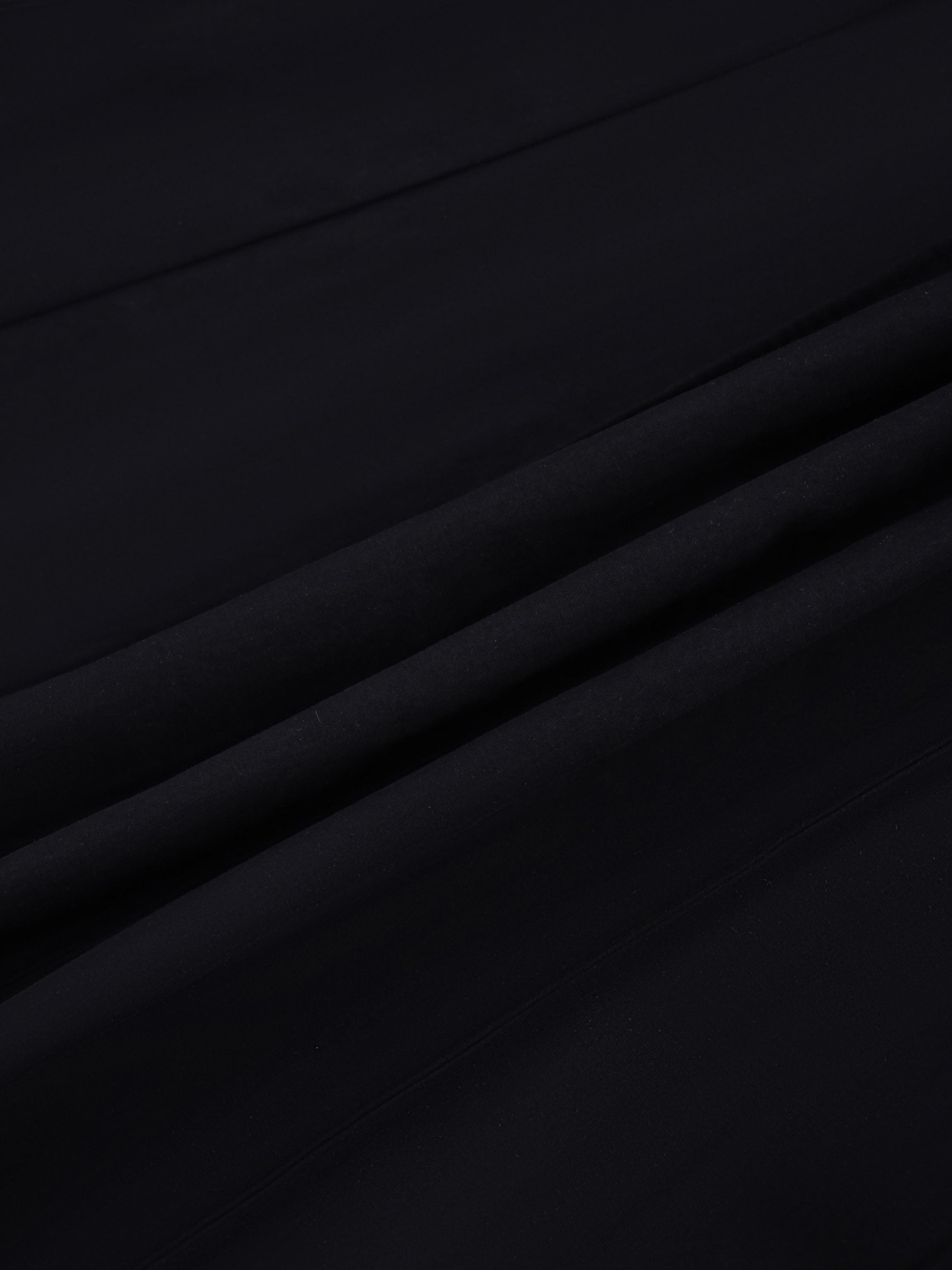 Cotton Pleated Skirt-Black