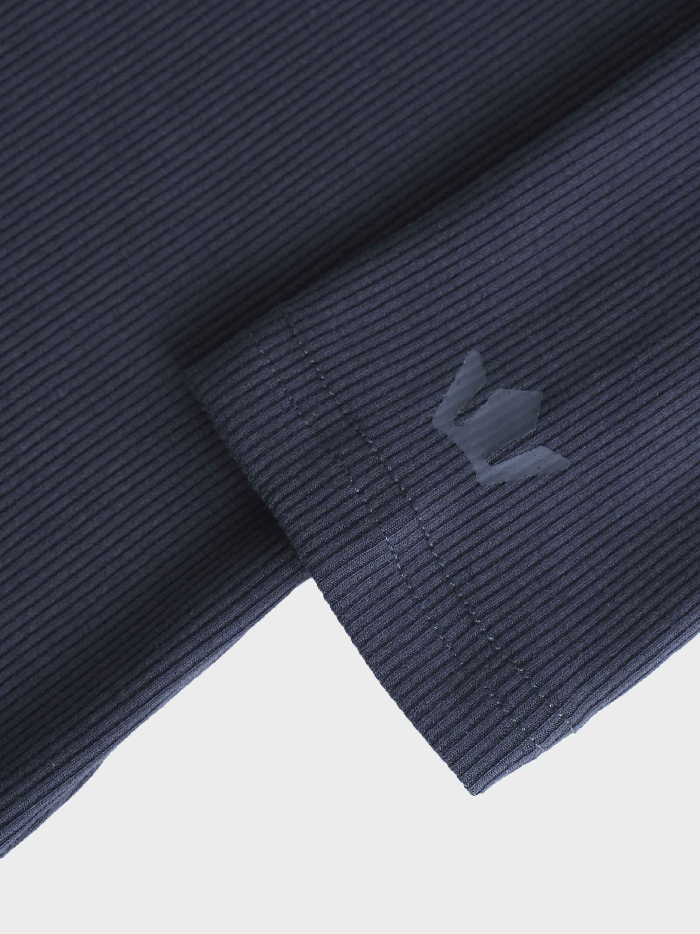 RIBBED HIGH V TEE LS-DENIM BLUE