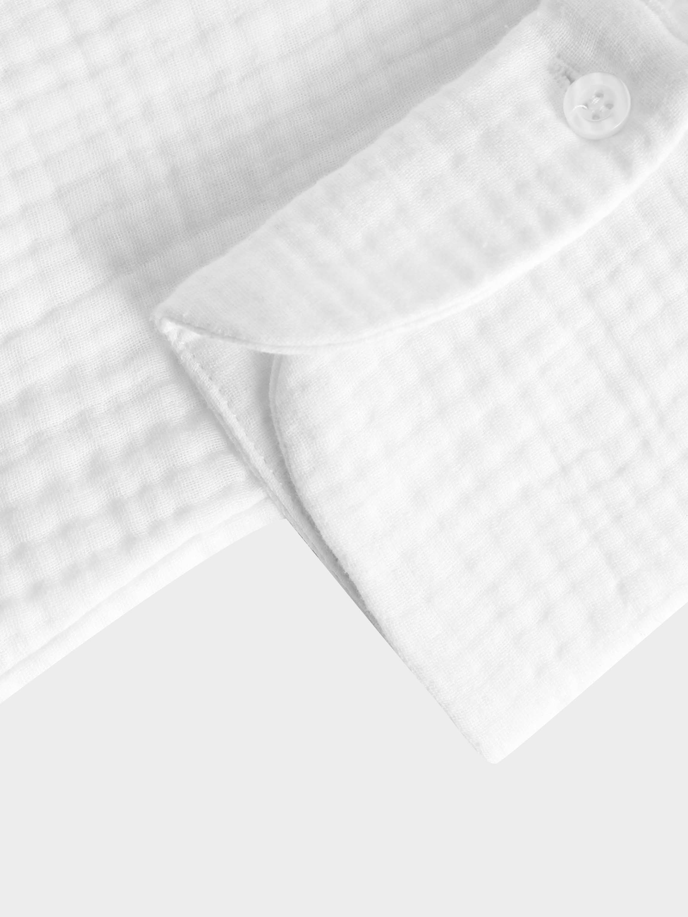 Gauze Button Down Blouse-White