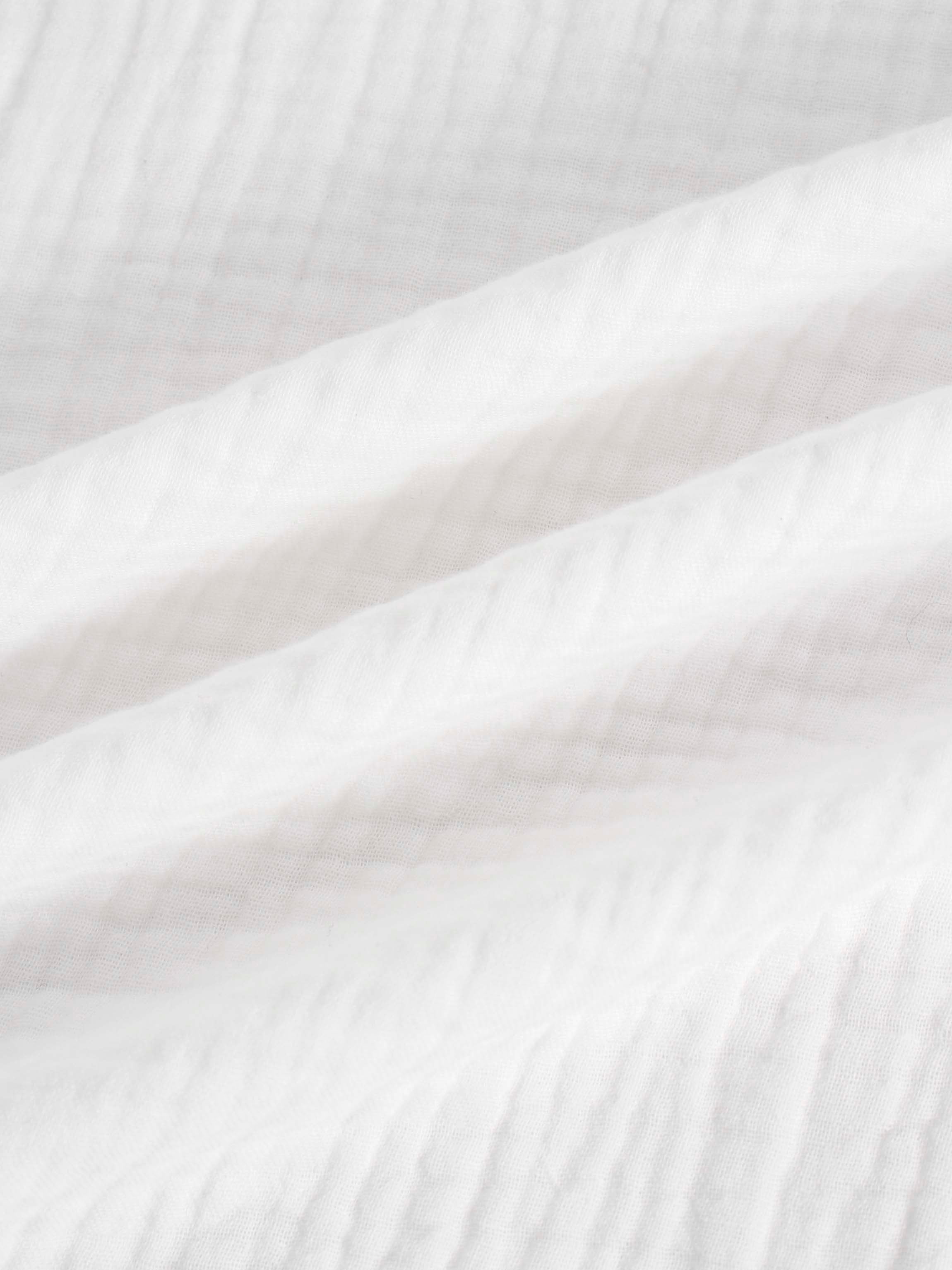 Gauze Button Down Blouse-White