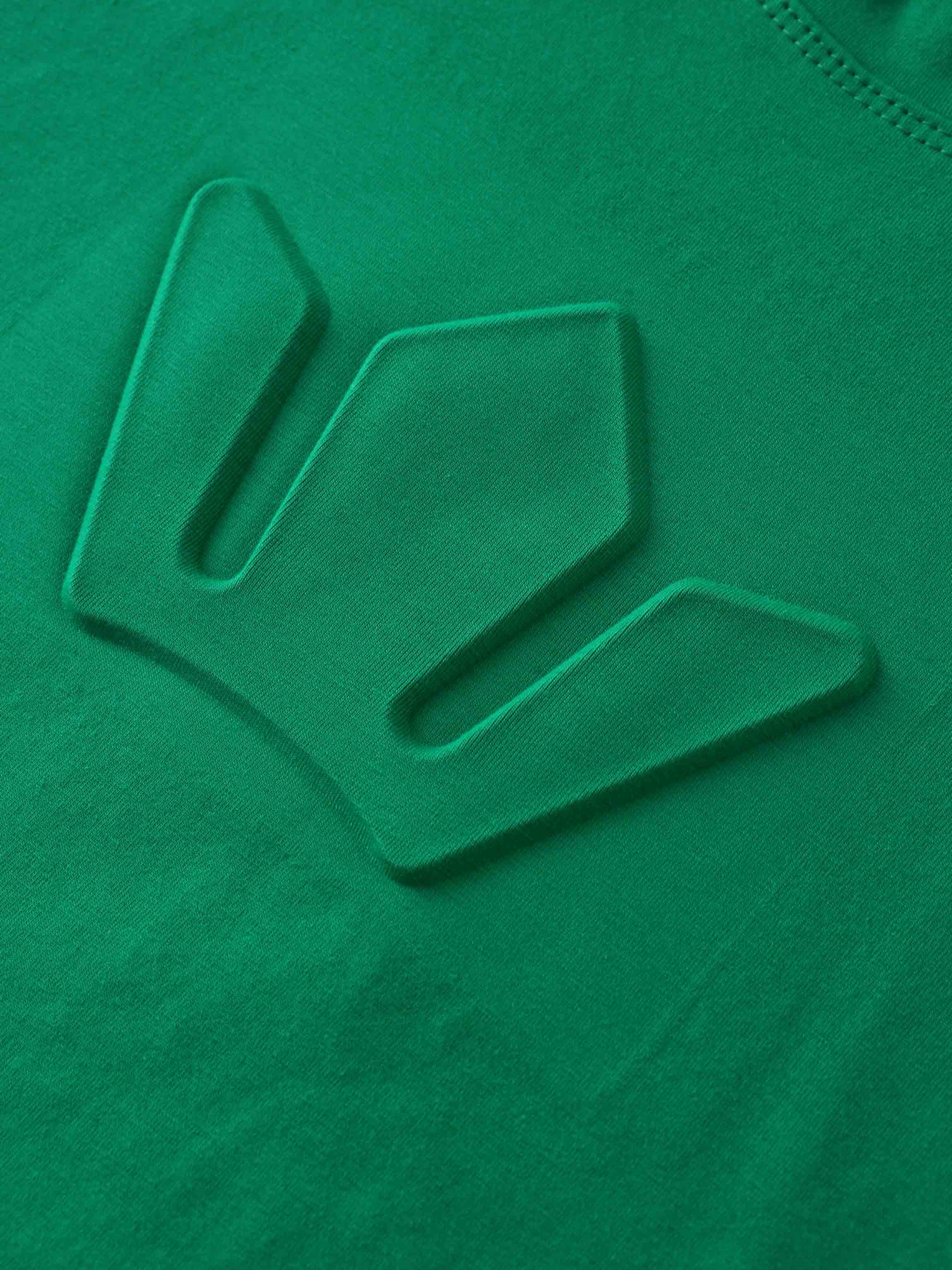 Crown Embossed T-Shirt-Kelly Green