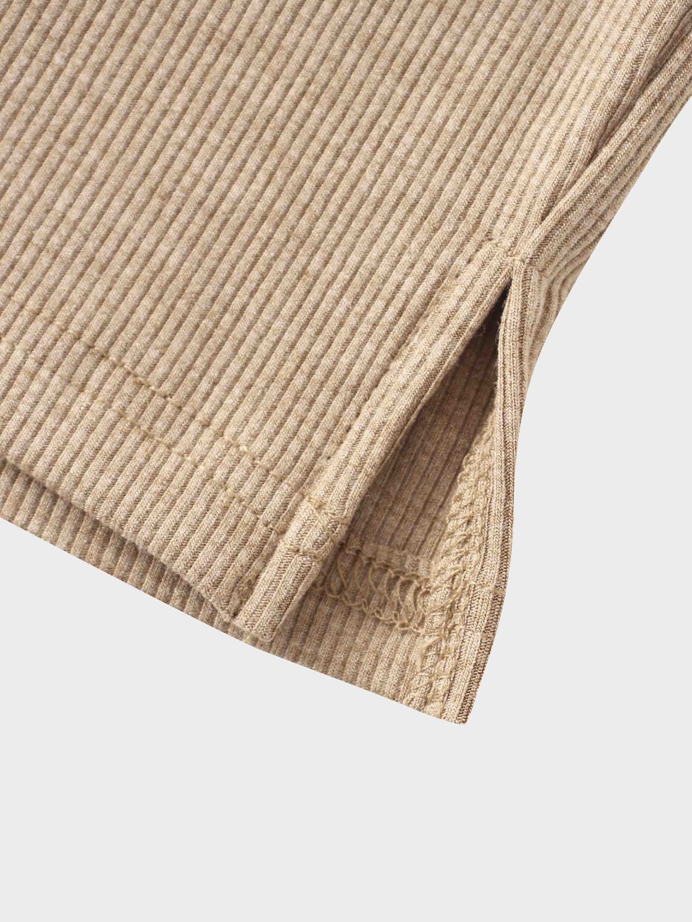 Ribbed Sleeveless Maxi Dress-Heathered Oatmeal