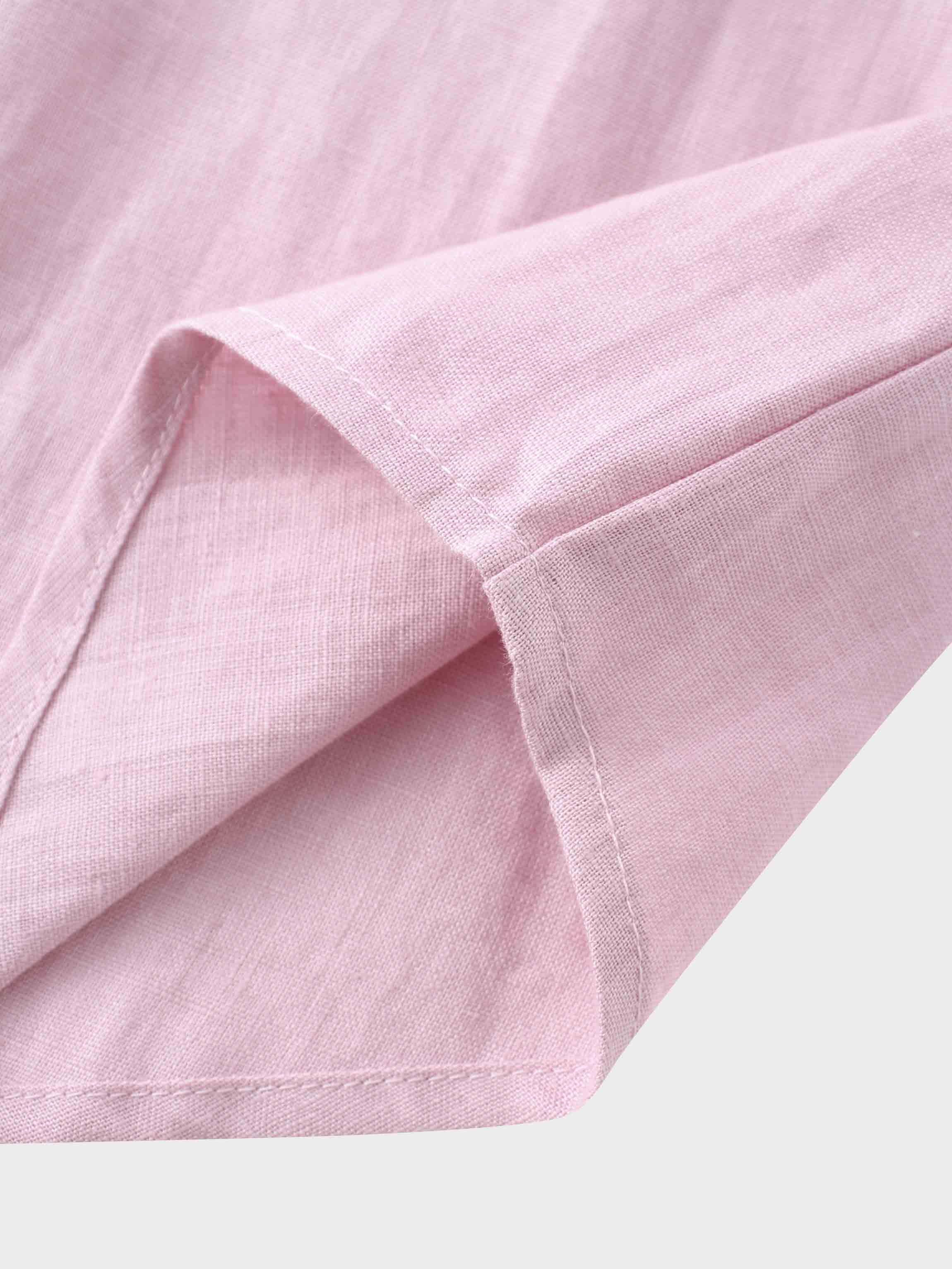 Linen Button Down Blouse-Blush