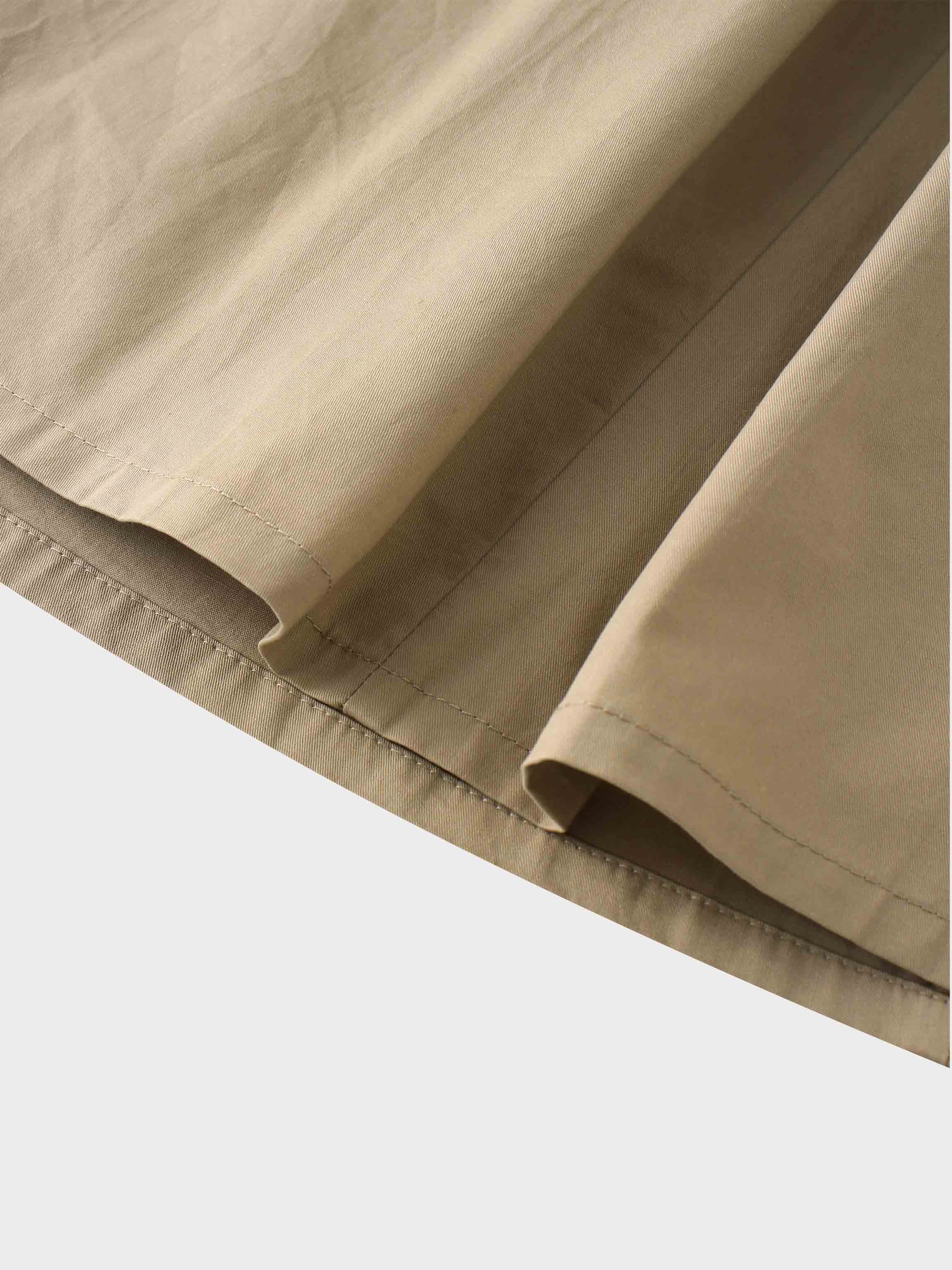 Stitch Down Cotton Pleated Skirt-Sand
