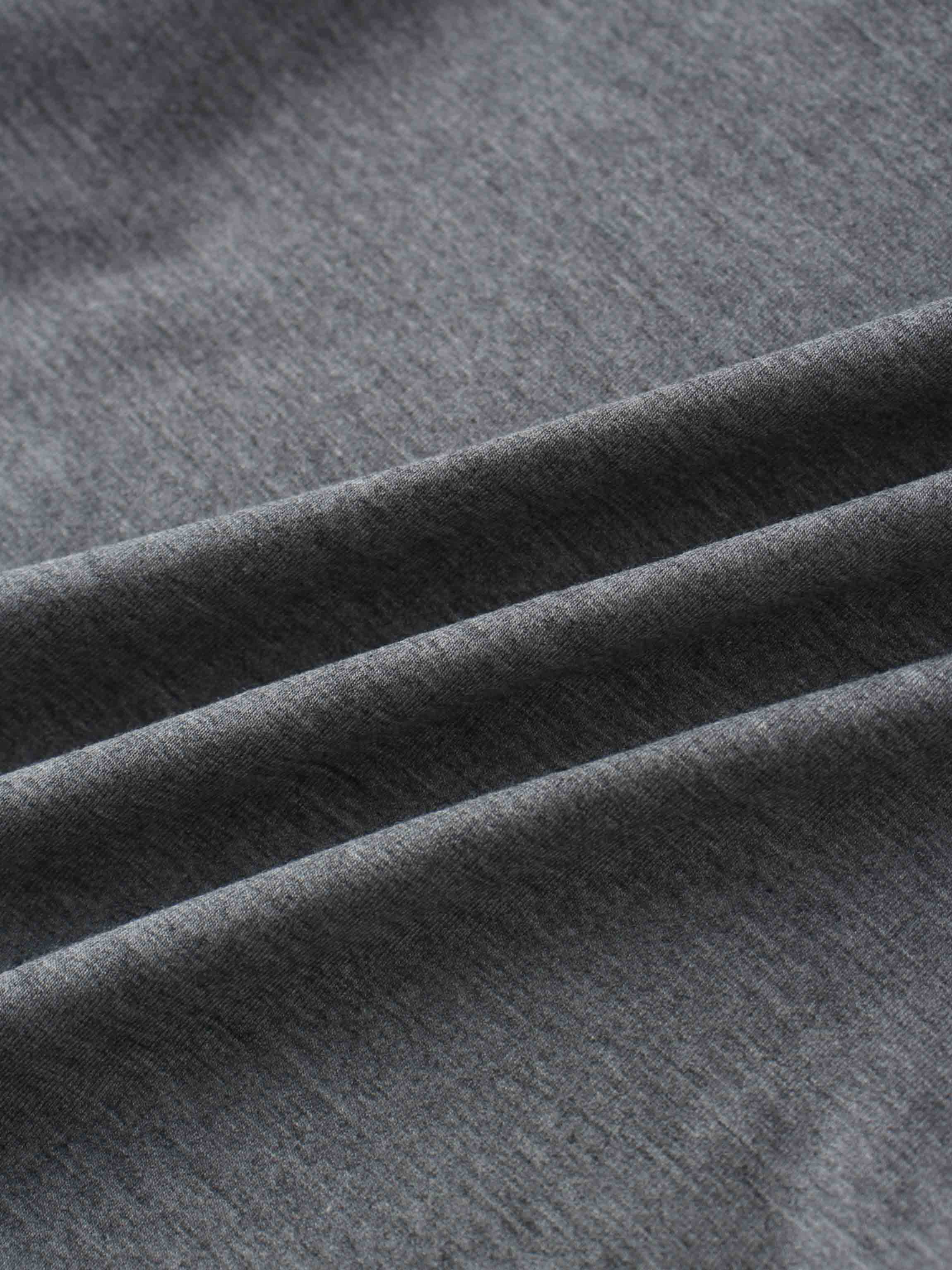 Curved Gathered Detailed T-Shirt-Heathered Grey