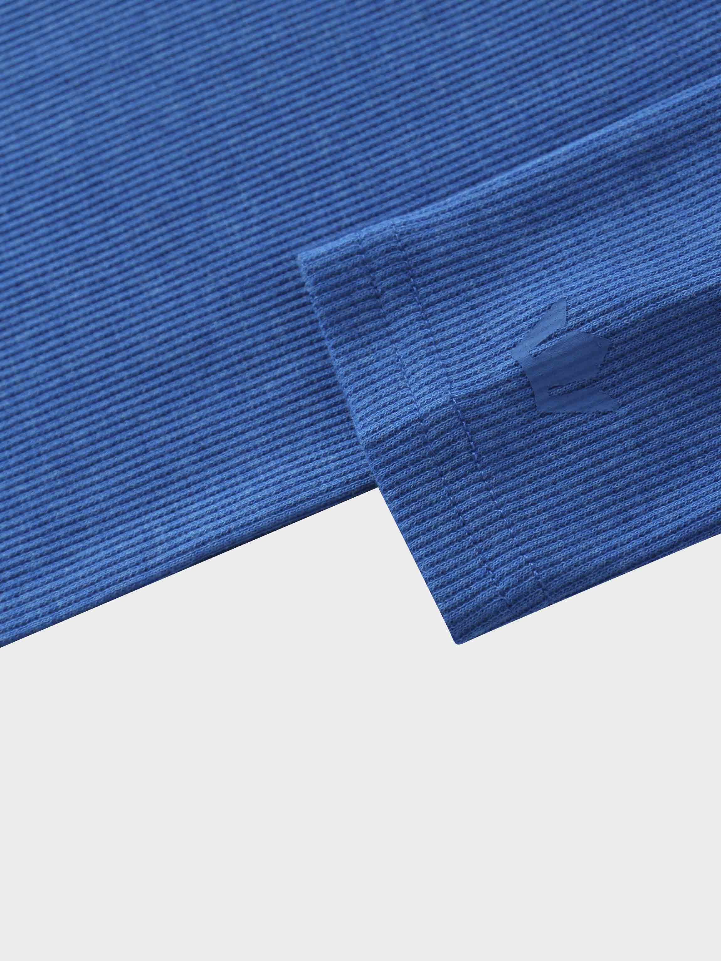 Ribbed Collar T-Shirt-Cobalt Blue