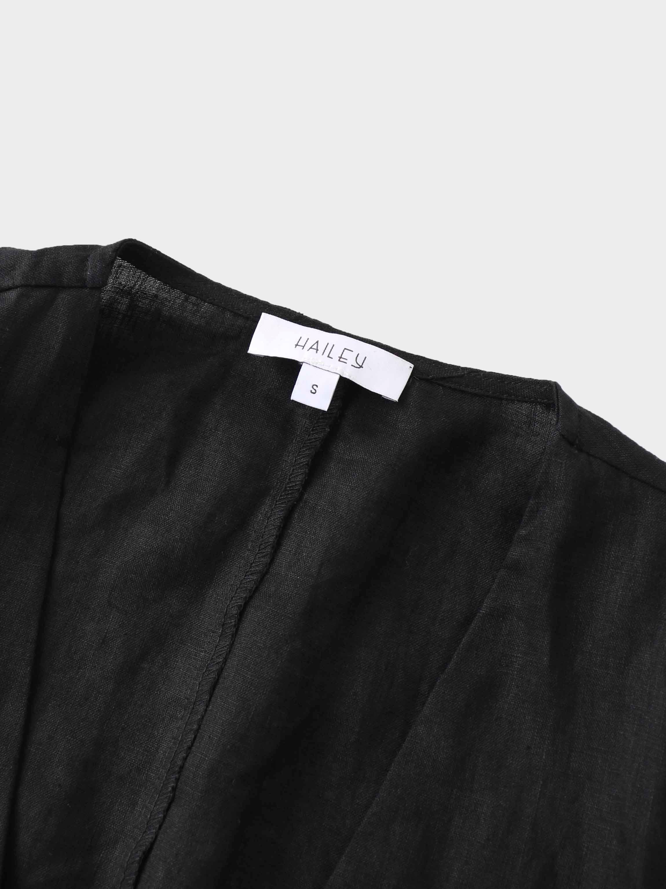 Linen Blazer-Black