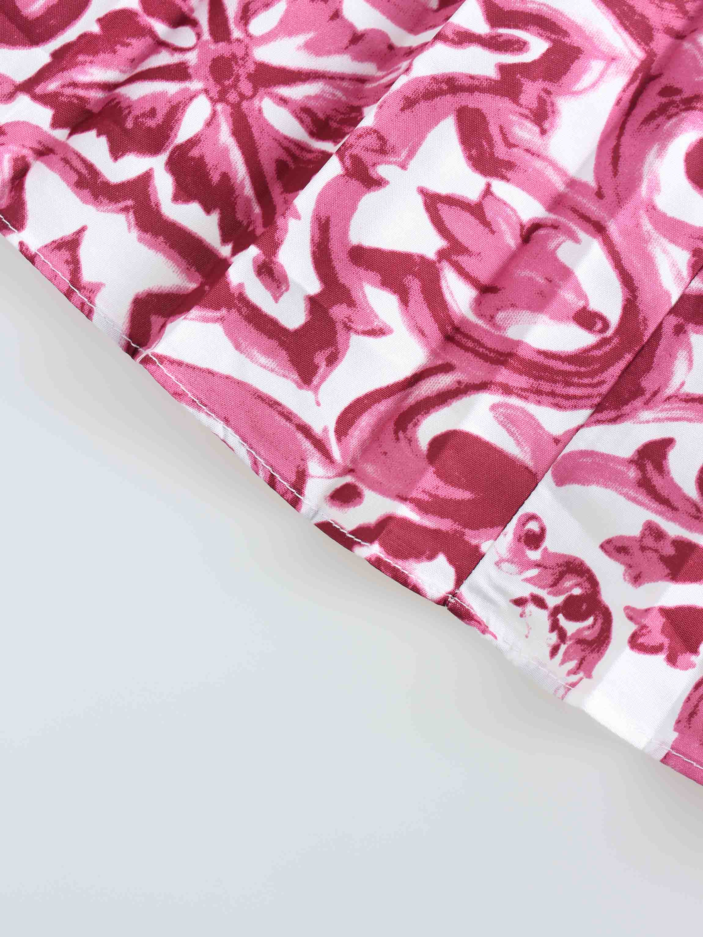 Covered Band Pleated Skirt 37"-Pink Picasso