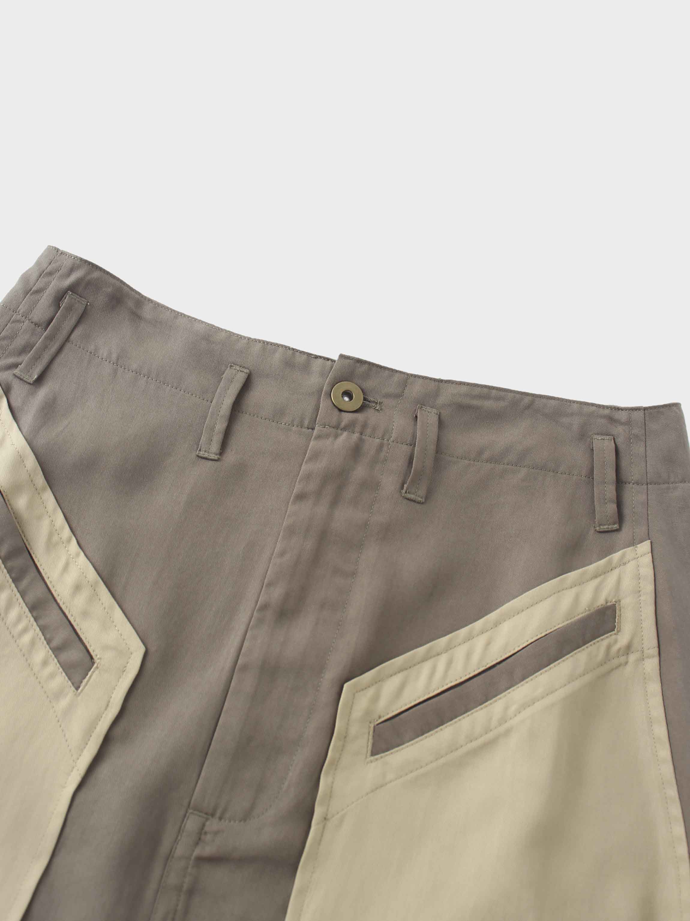 Contrast Pocket Skirt-Khaki