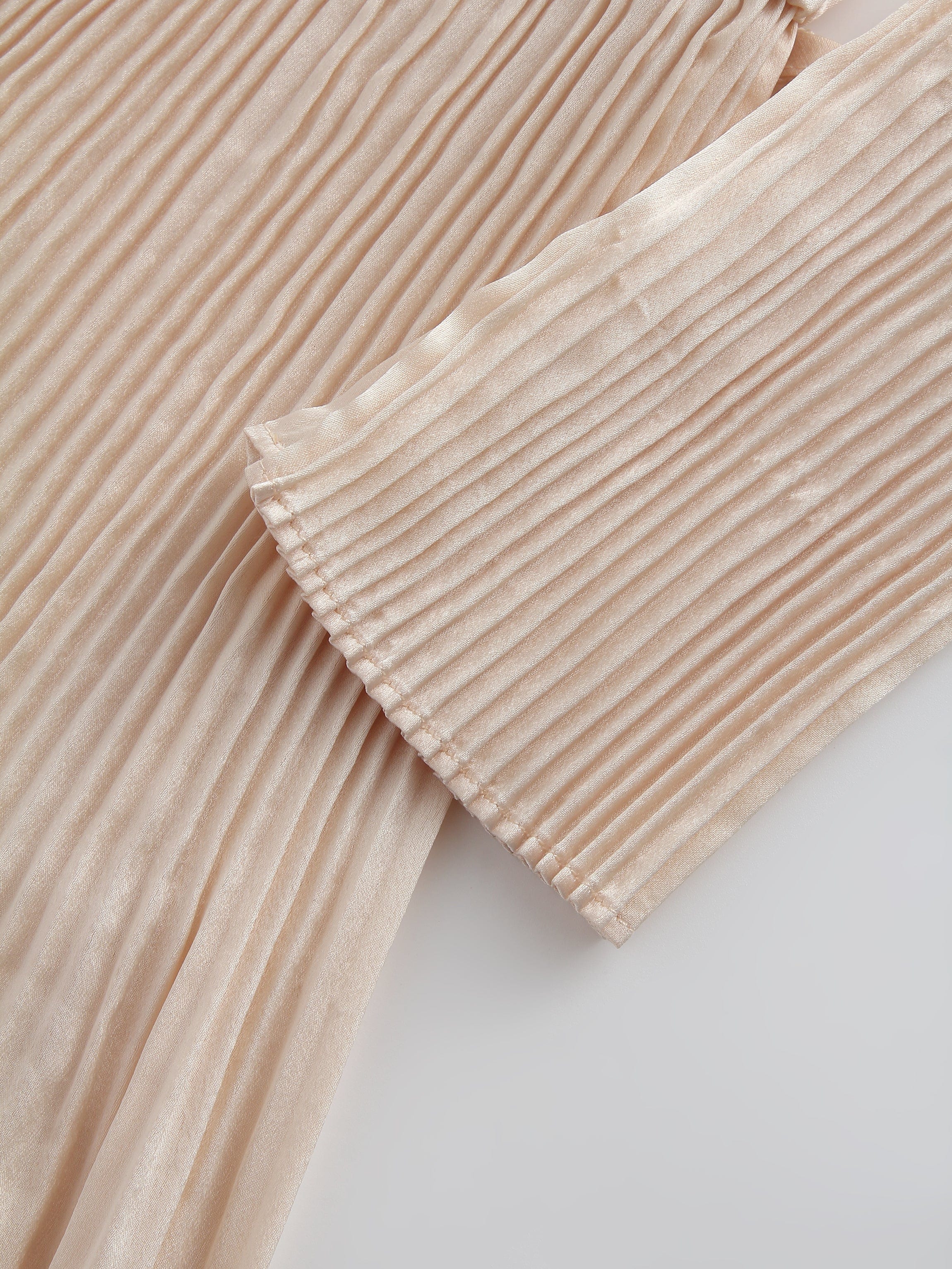 Micro Pleat Dress-Ivory