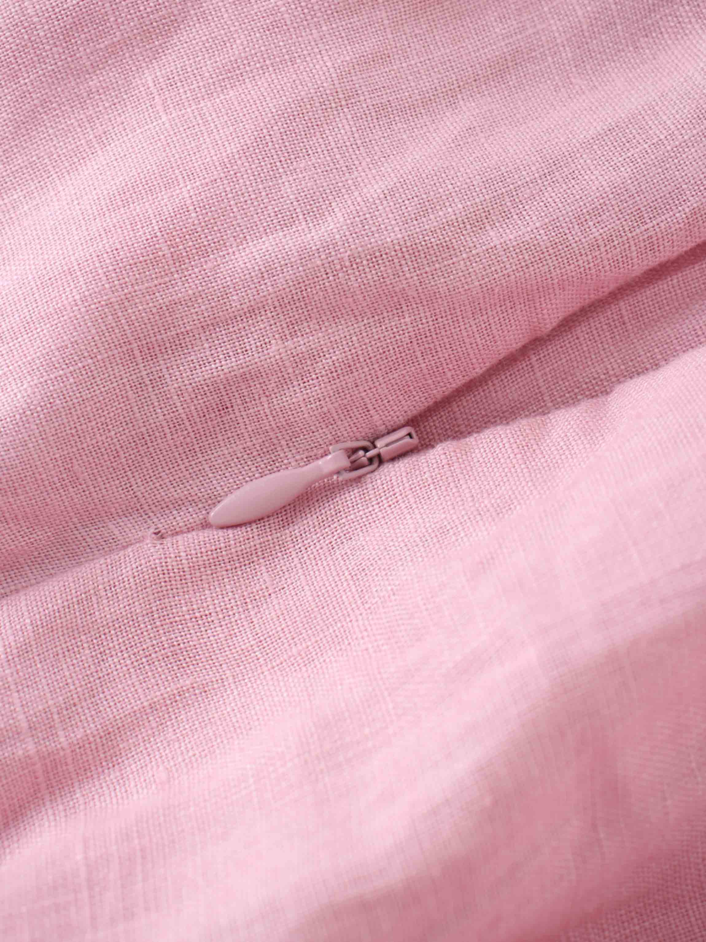 Gathered Waist Linen Skirt-Blush