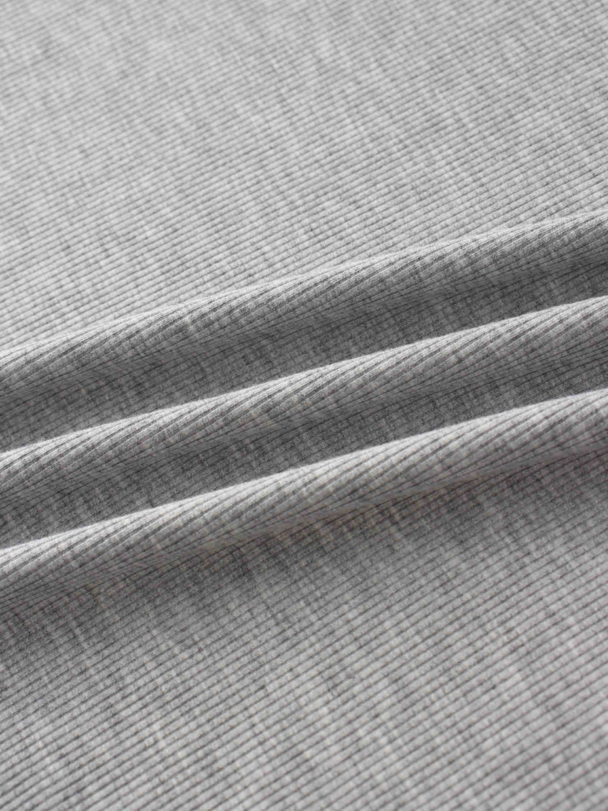 Rounded Hem Ribbed T-Shirt-Heathered Grey