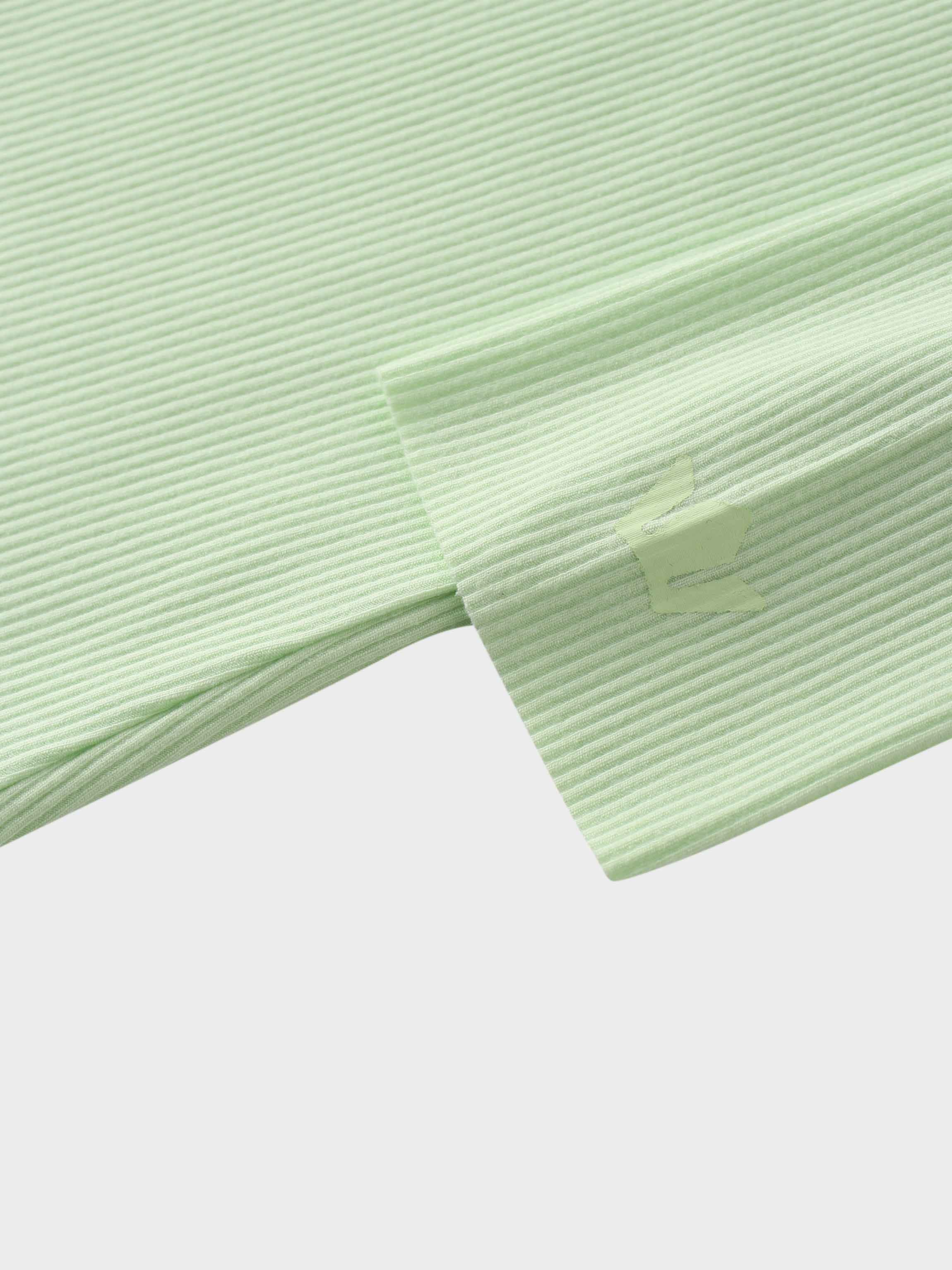 Rounded Hem Ribbed T-Shirt-Mint Green