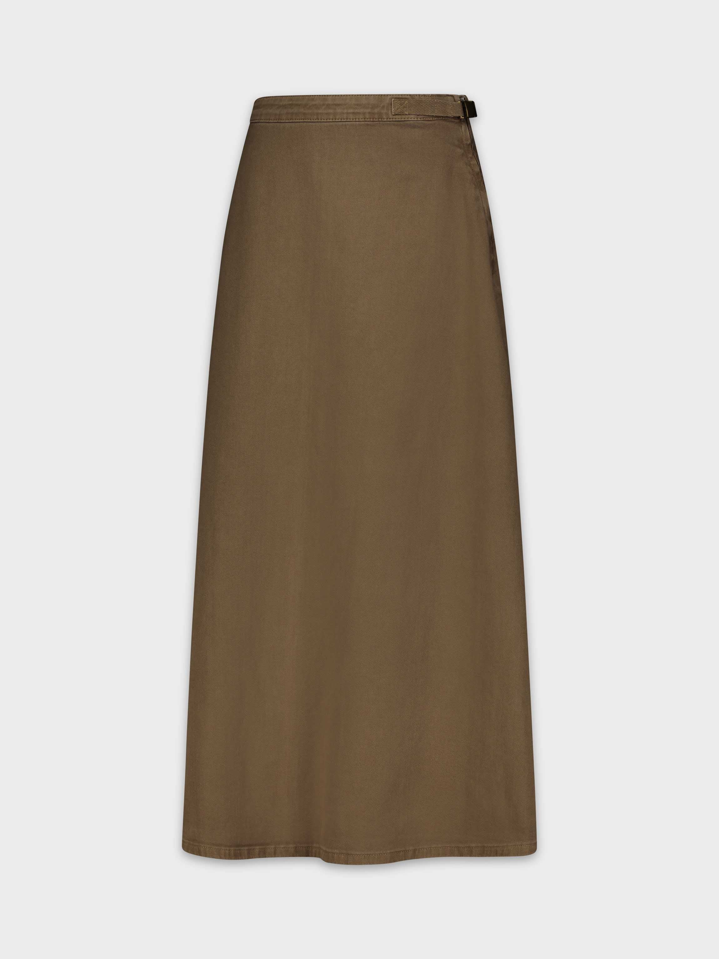 ALINE DENIM SKIRT-TAUPE