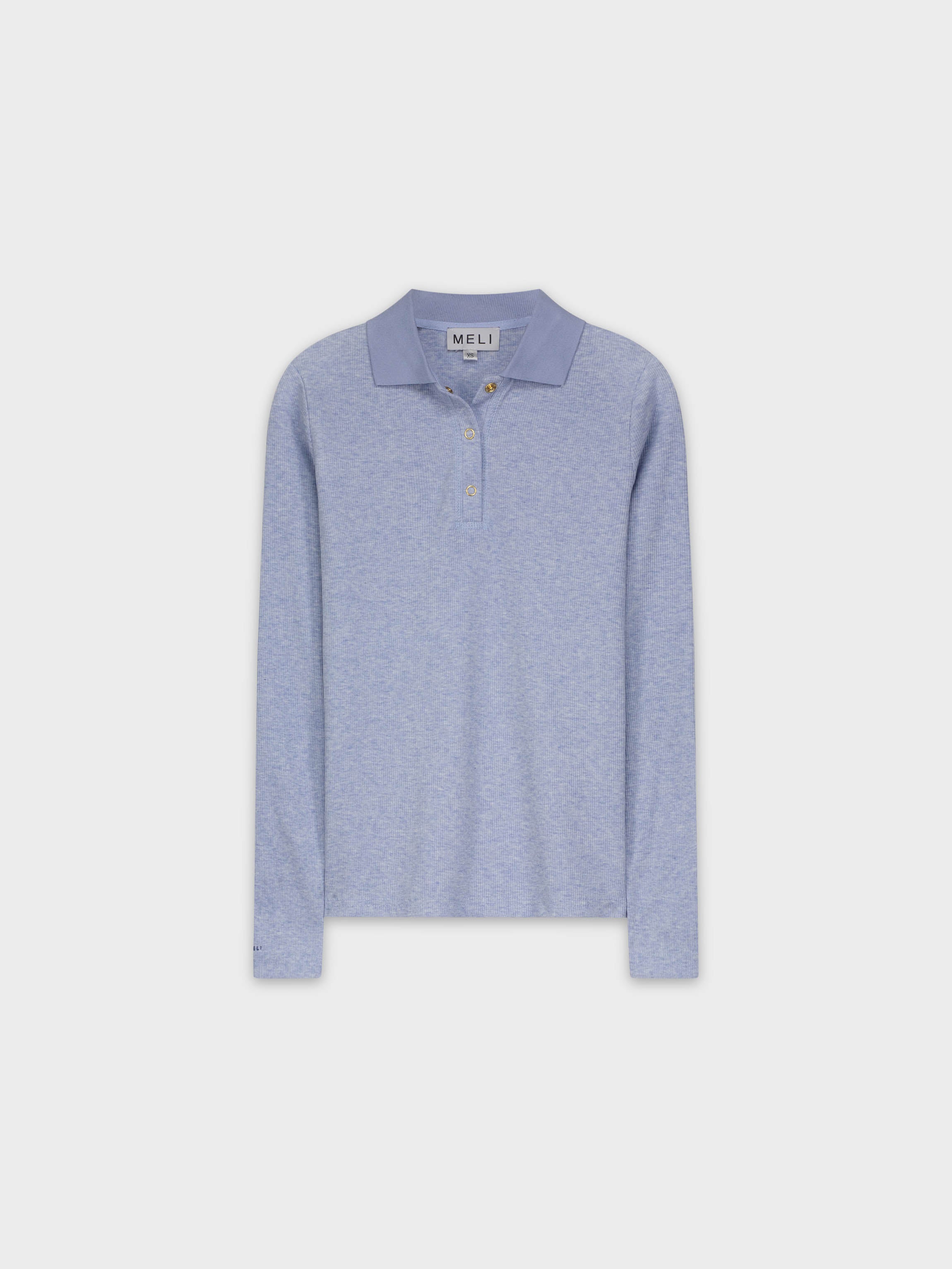 RIBBED COLLAR T-SHIRT-OCEAN