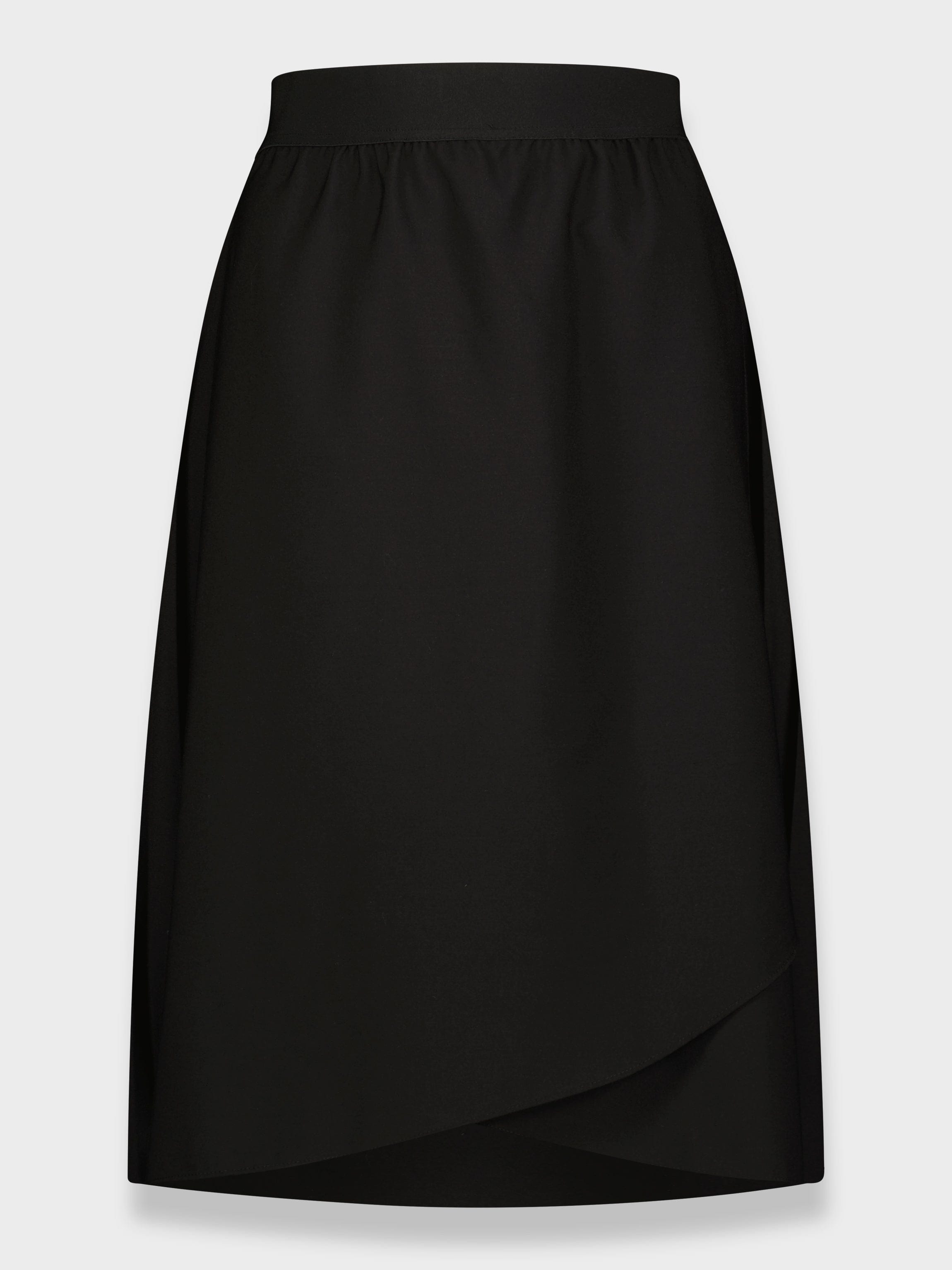 FLAT FRONT PLEATED SKIRT 27"-BLACK