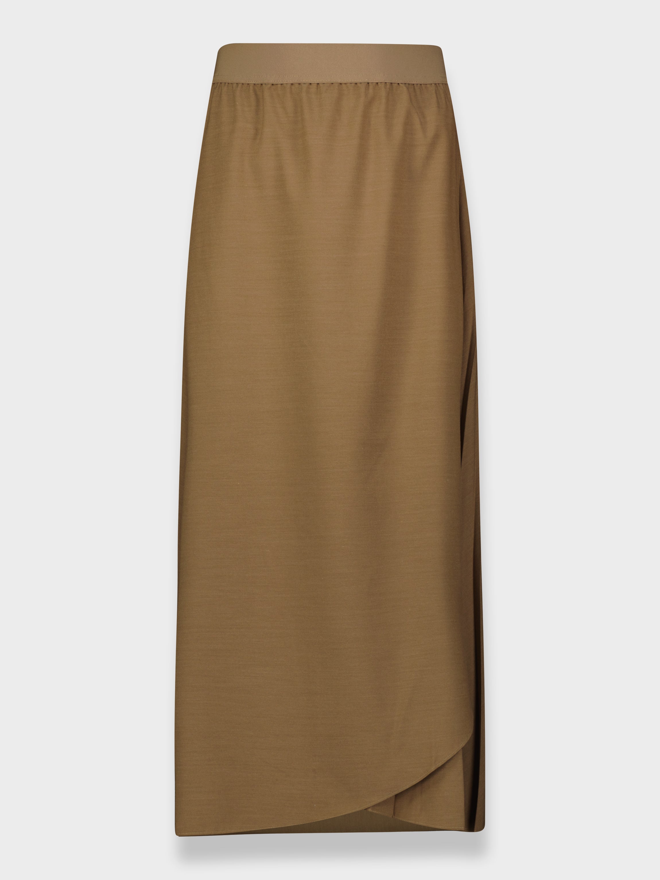FLAT FRONT PLEATED SKIRT 35"-TAUPE