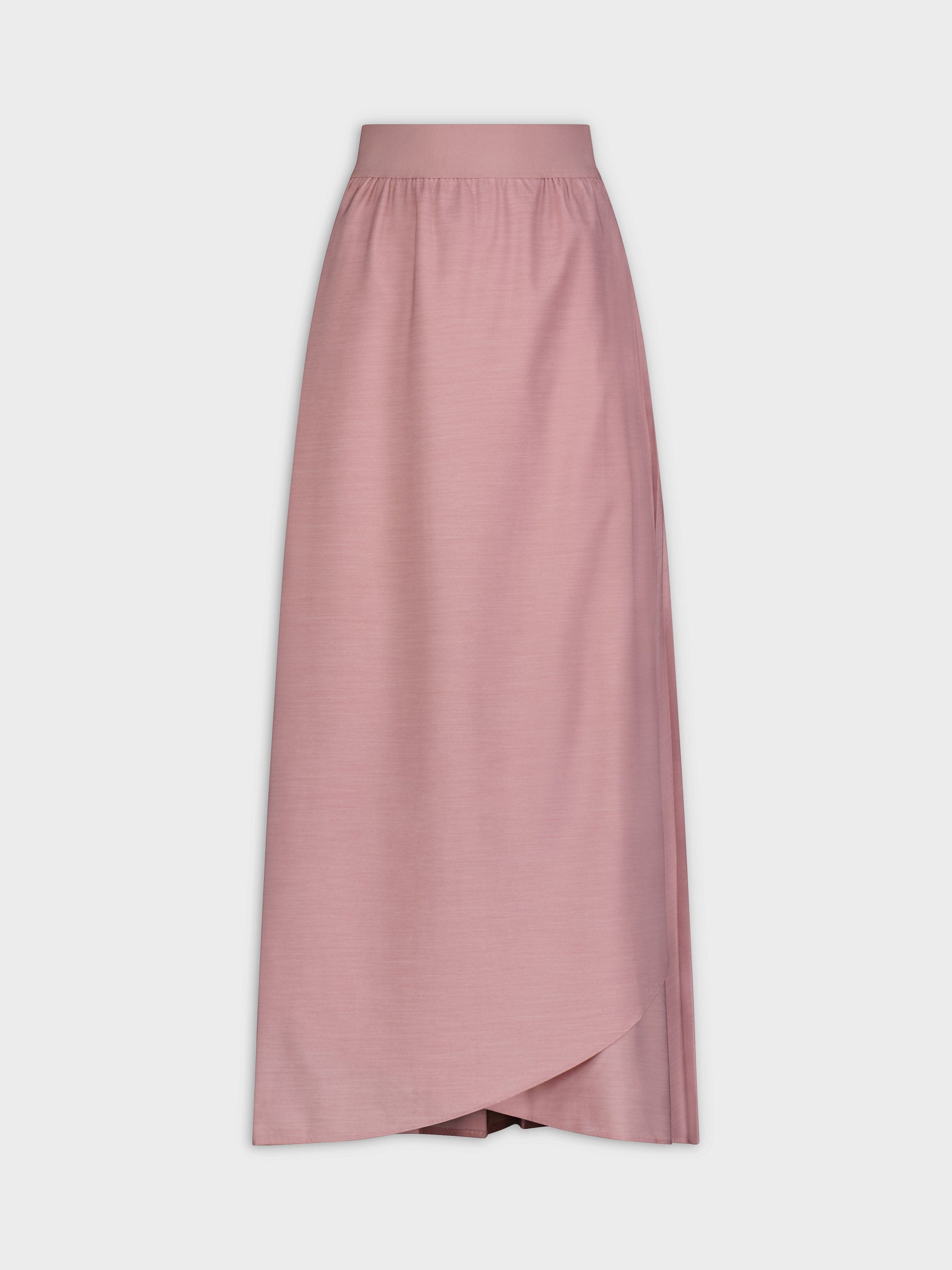 FLAT FRONT PLEATED SKIRT 35"-PINK