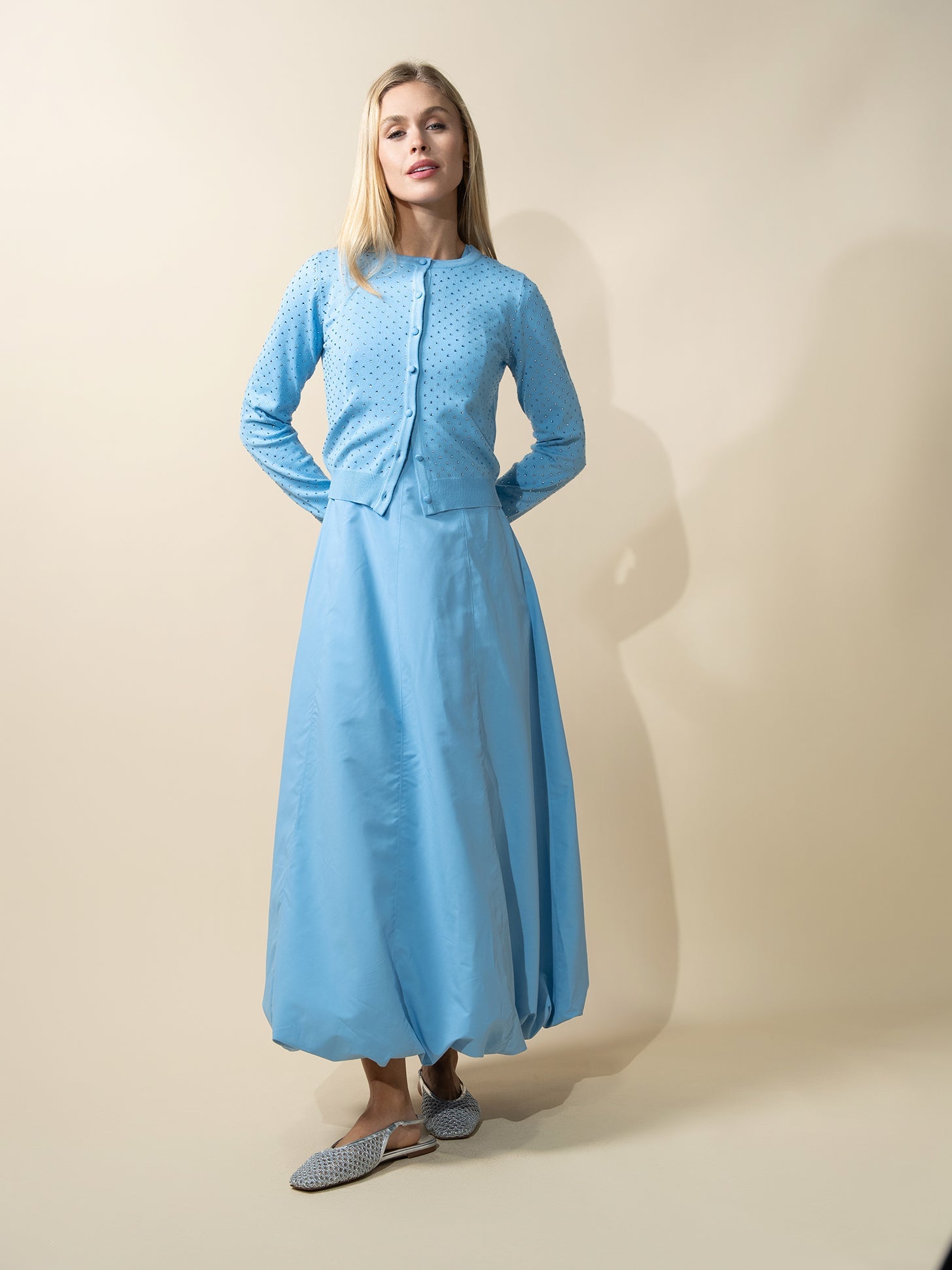 Taffeta Bubble Jumper-Sky Blue