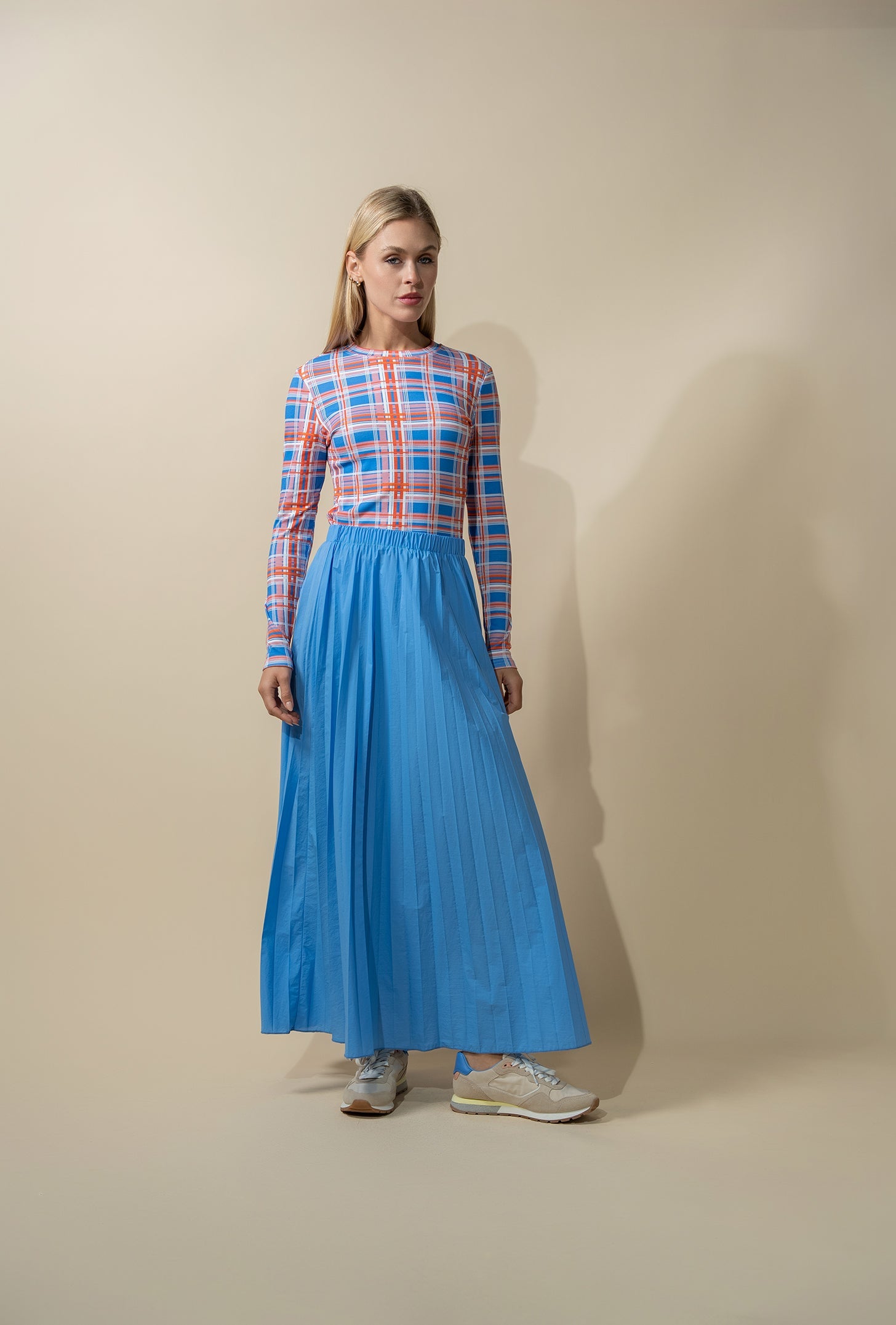 Basic Printed T-shirt-Plaid