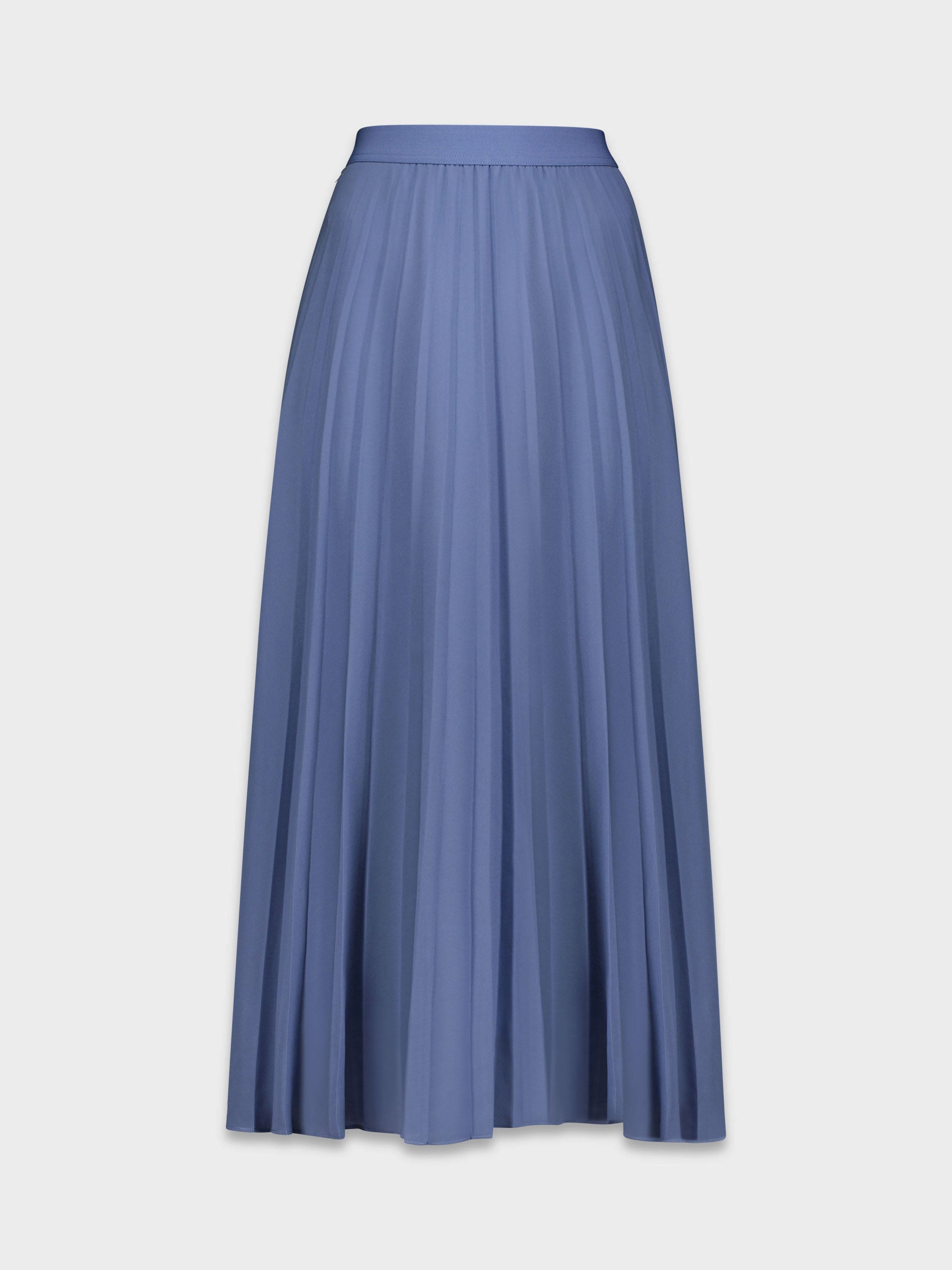 CHIFFON PLEATED SKIRT-LIGHT BLUE