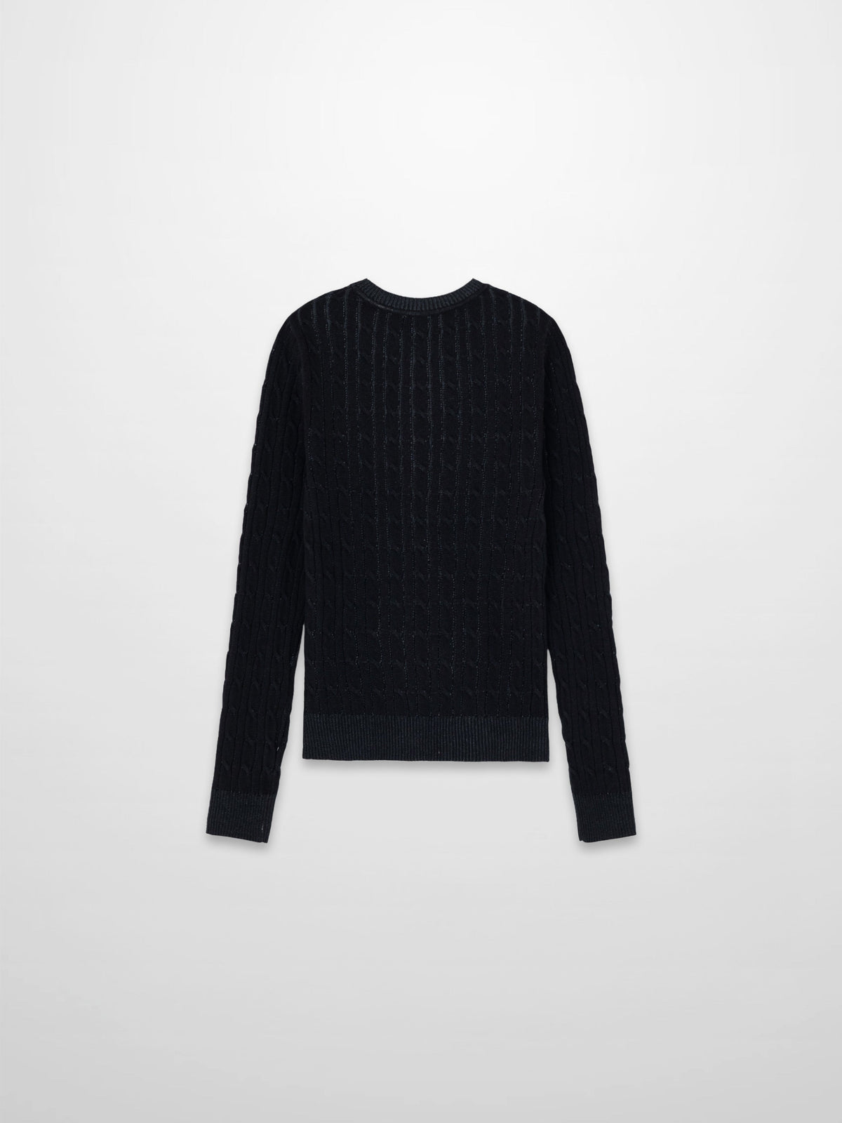 Printed Cable Sweater-Black Flower