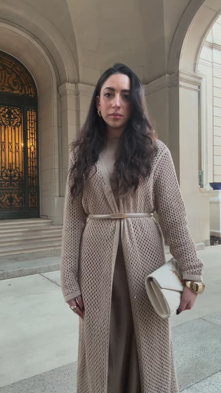 Crochet Duster-Taupe