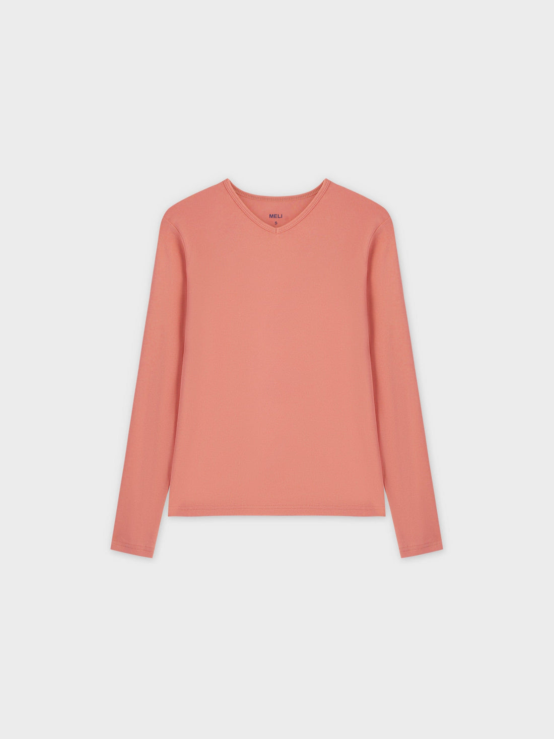 Basic High V Tee LS-Coral