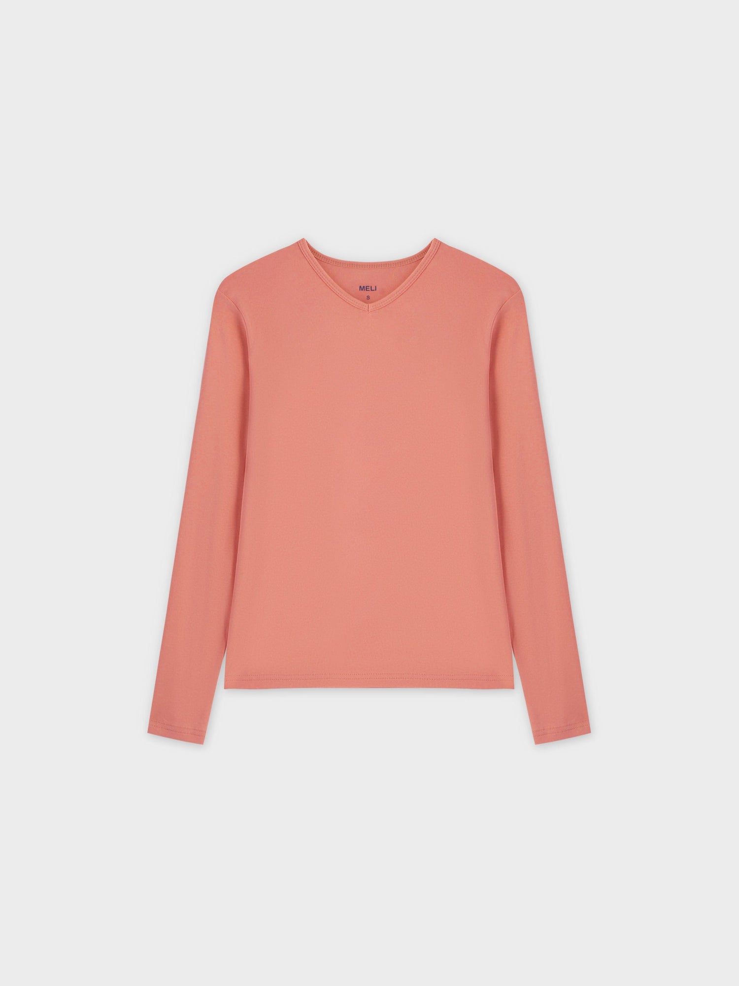 Basic High V Tee LS-Coral