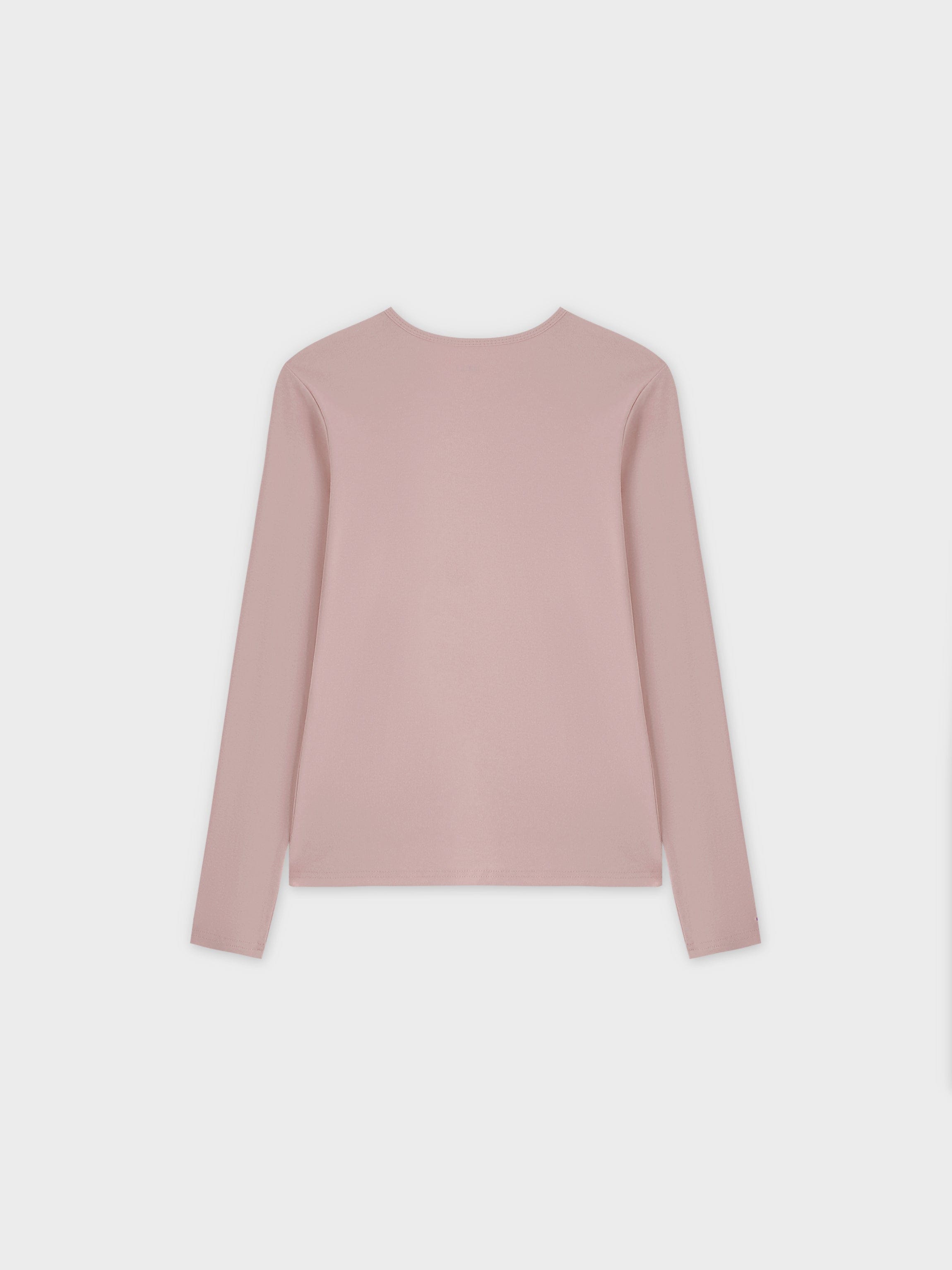 Basic High V Tee LS-Blush