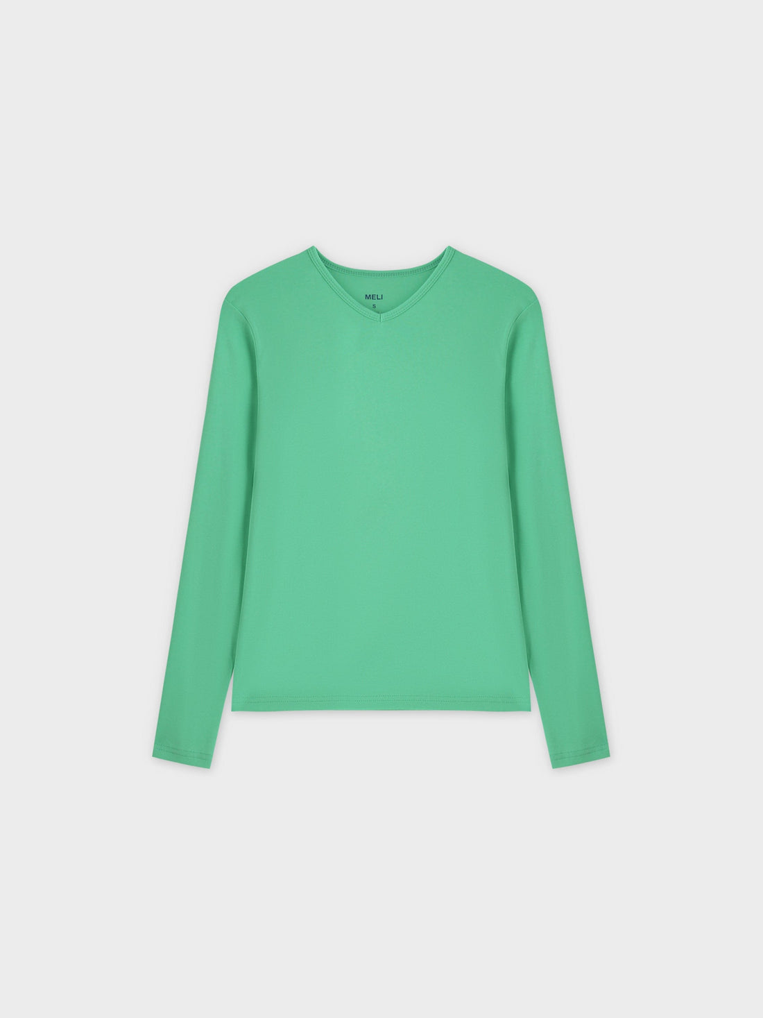 Basic High V Tee LS-Neon Green