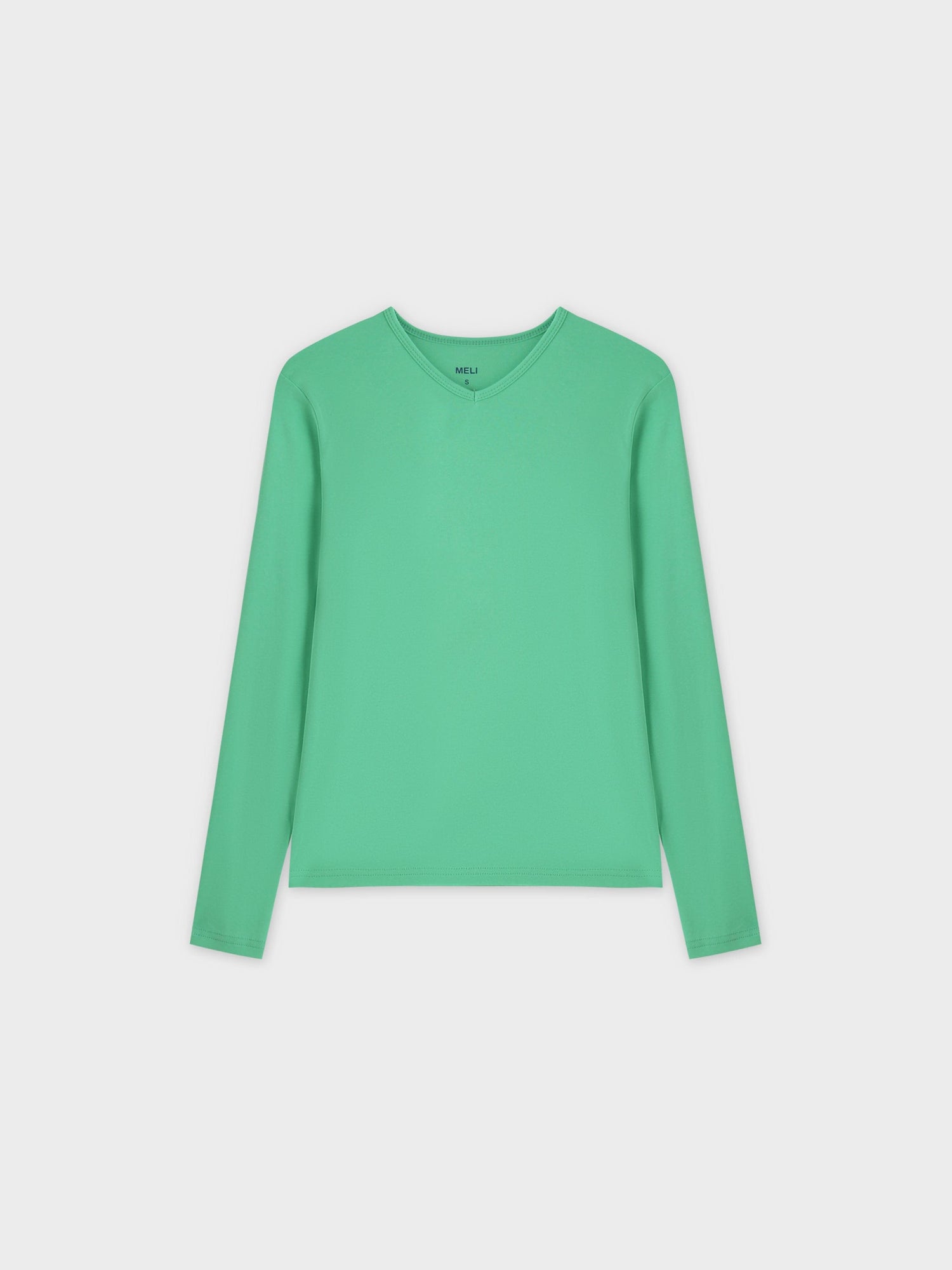 Basic High V Tee LS-Neon Green