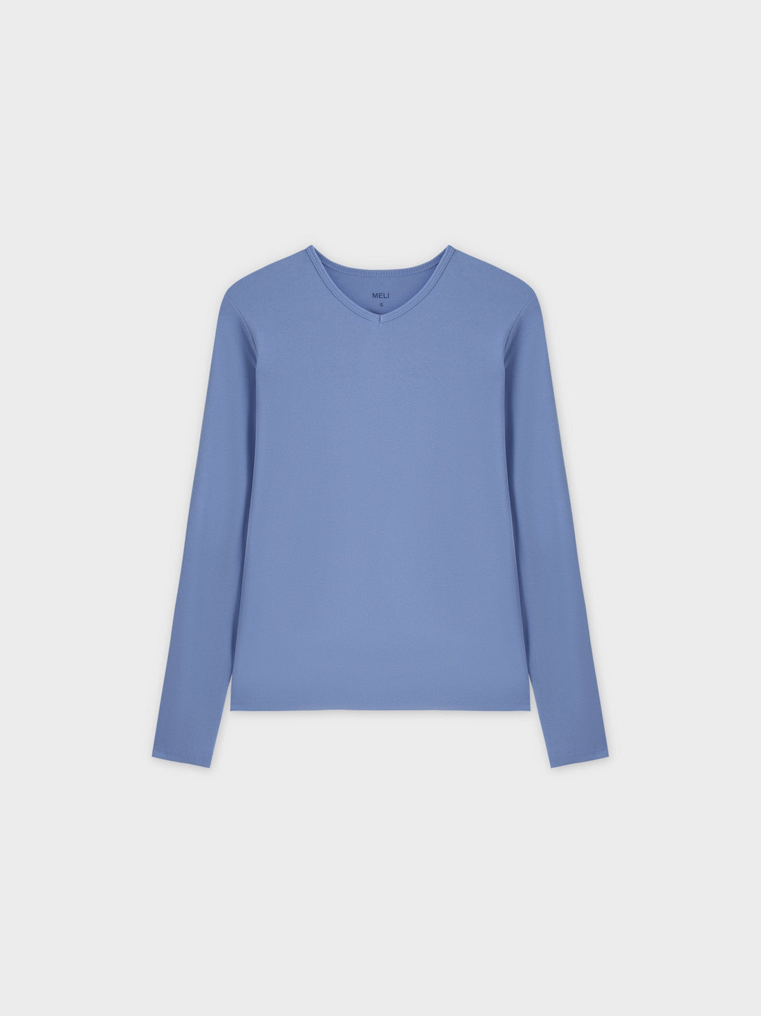 Basic High V Tee LS-Periwinkle