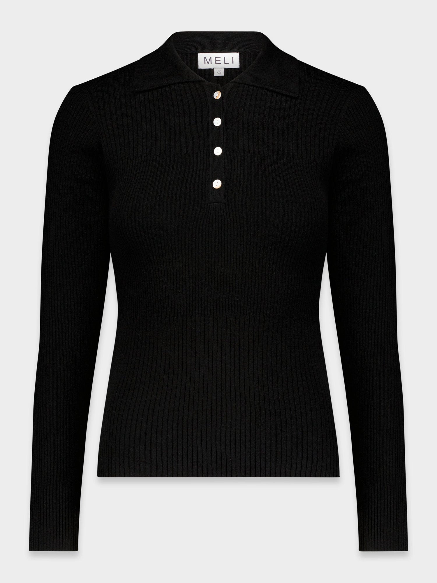 HENLEY SWEATER-BLACK