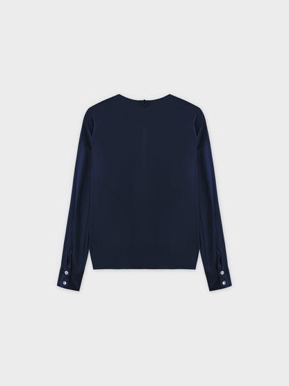 Satin Top-Navy