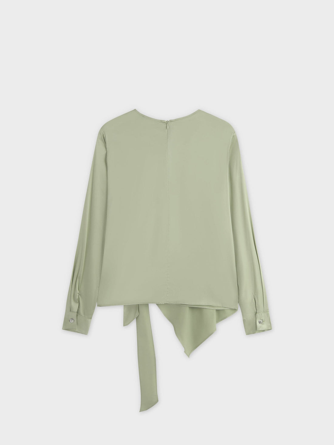 Wrap Satin Top-Celery