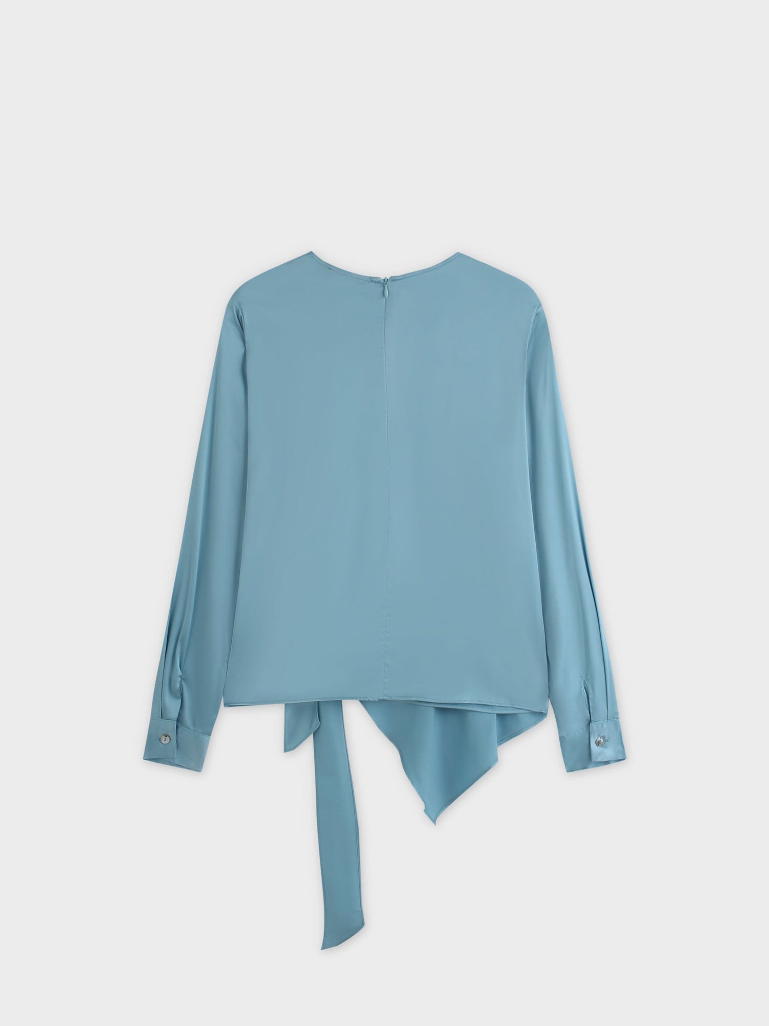 Wrap Satin Top-Blue