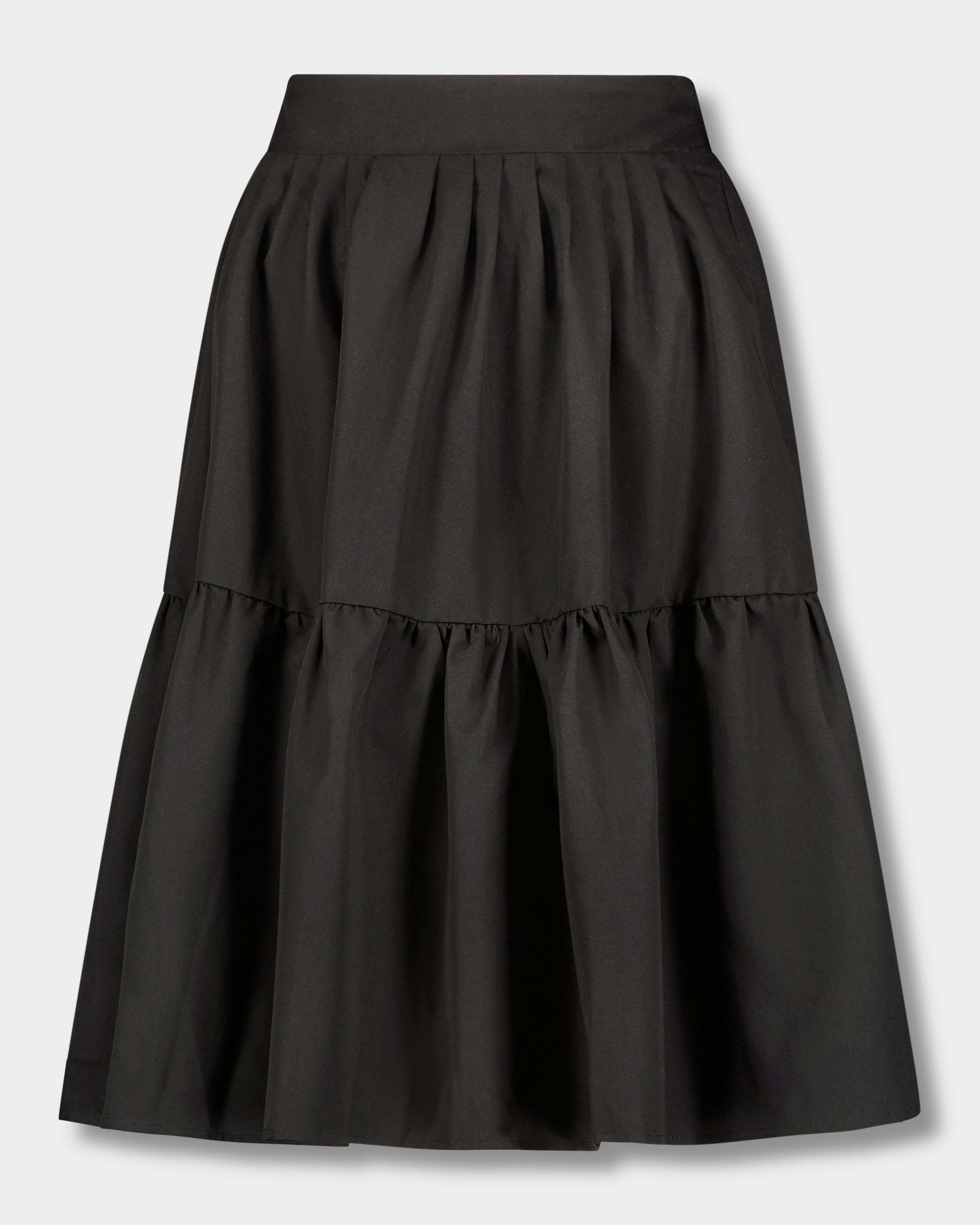 CIRCLE RUFFLE SKIRT-BLACK