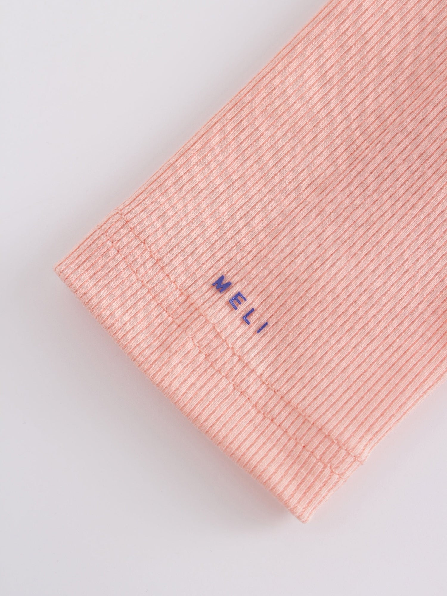 High V Ribbed Tee LS-Peach