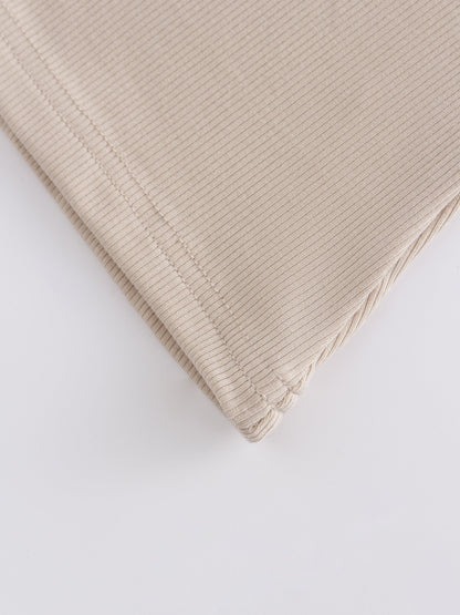 High V Ribbed Tee LS-Sand